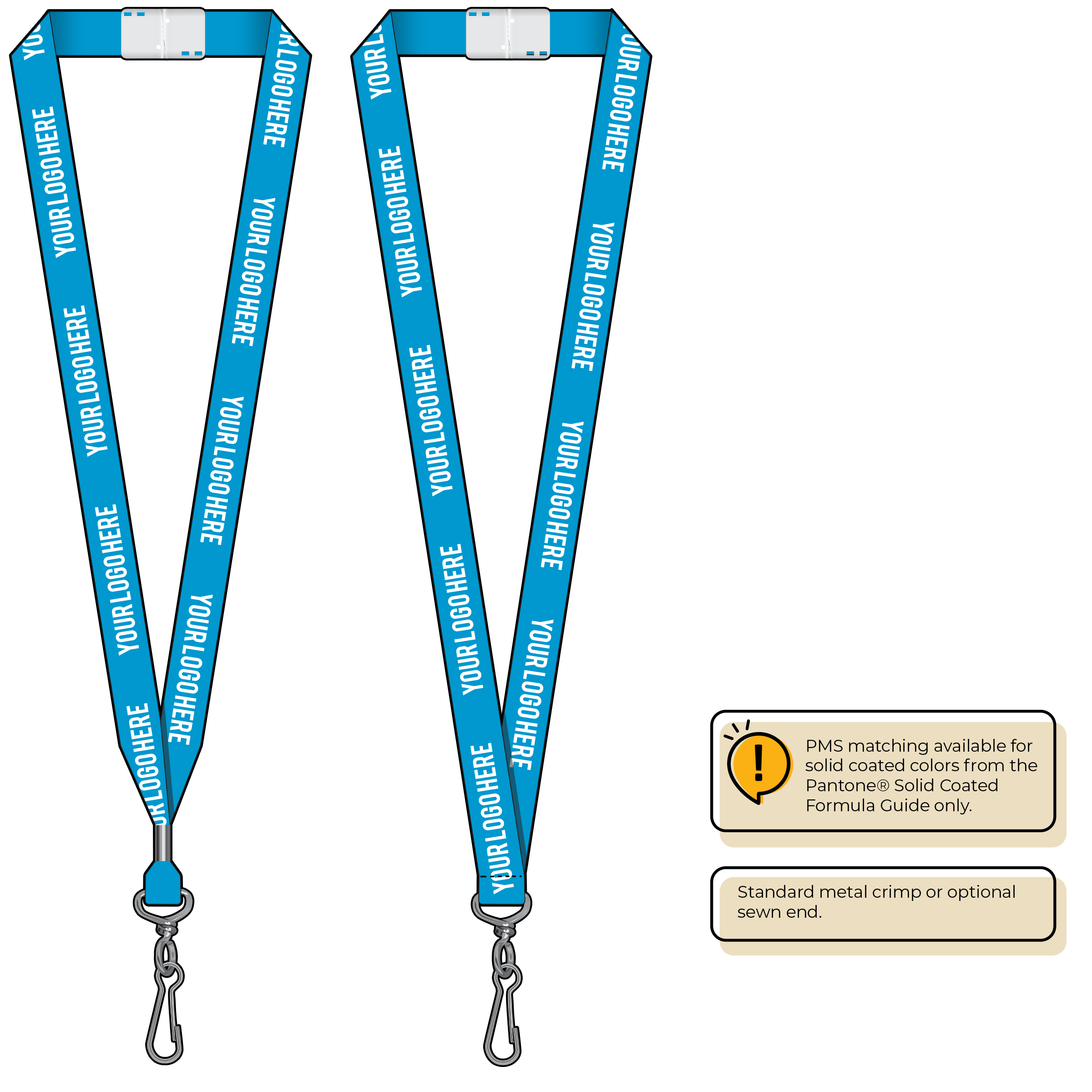 BHN013 | 3/4" Neon MicroWeave Silkscreen Lanyards :: STANDARD END ATTACHMENTS