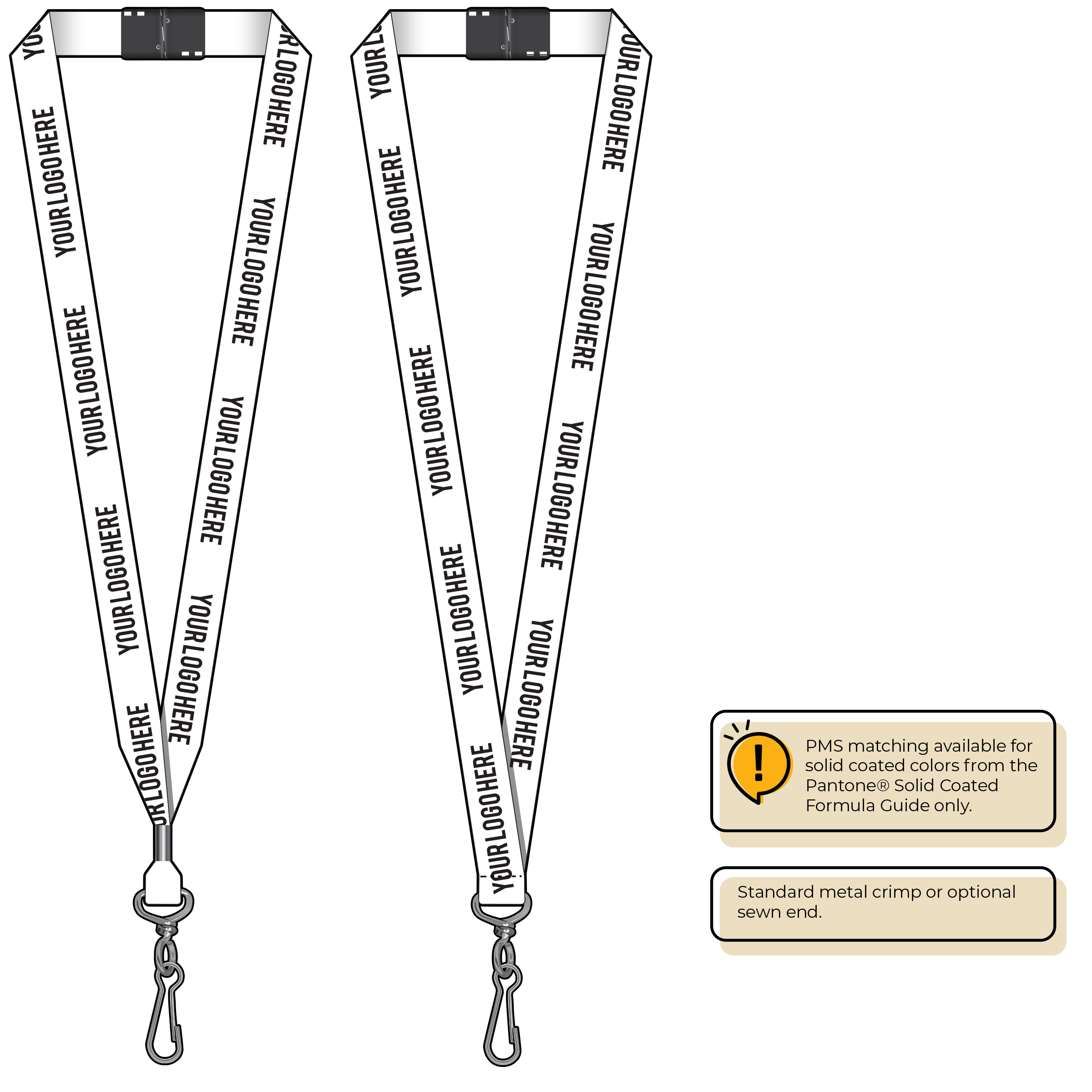 BH0013 | 3/4" MicroWeave Silkscreen Lanyards :: STANDARD END ATTACHMENTS