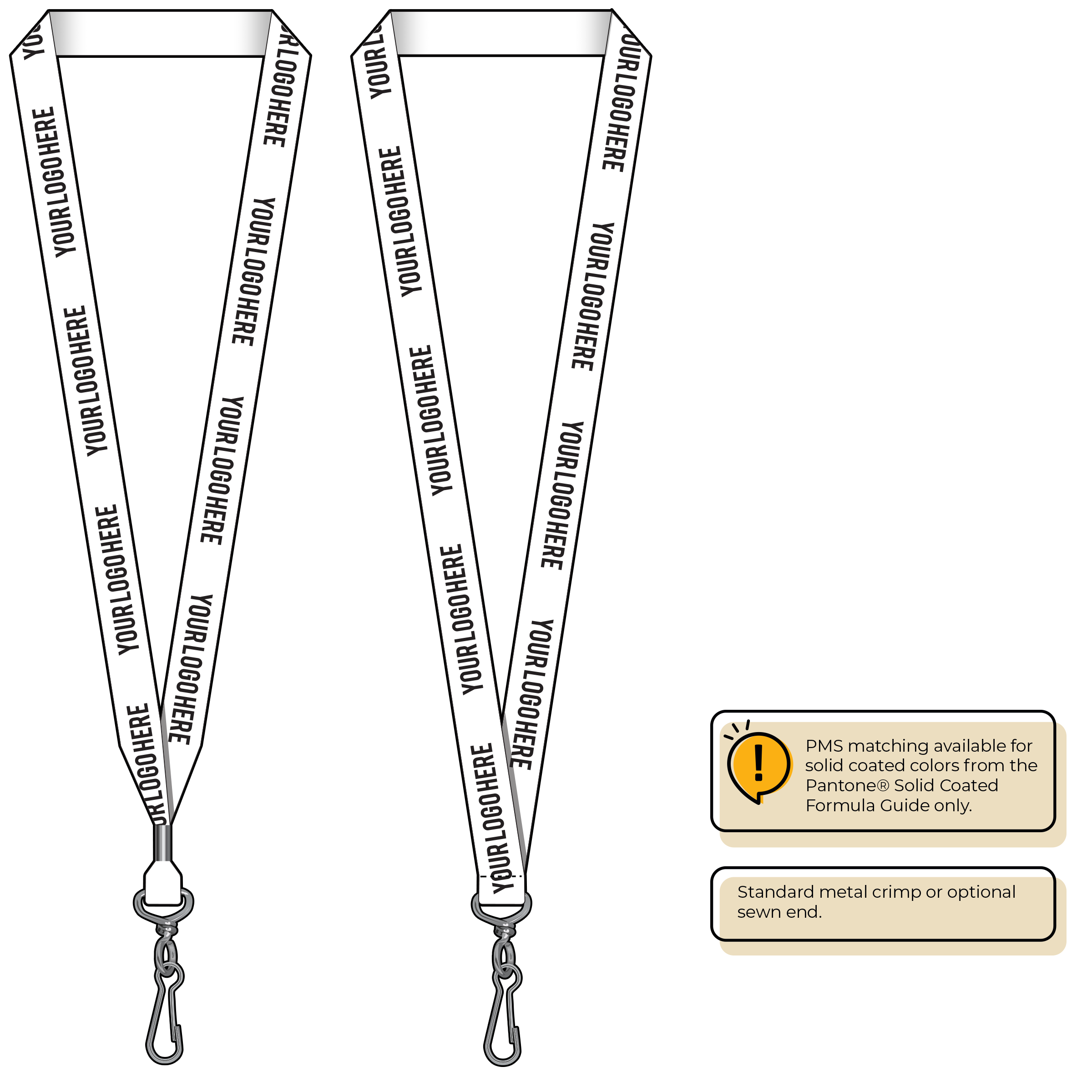 BH0013 | 3/4" MicroWeave Silkscreen Lanyards :: STANDARD END ATTACHMENTS
