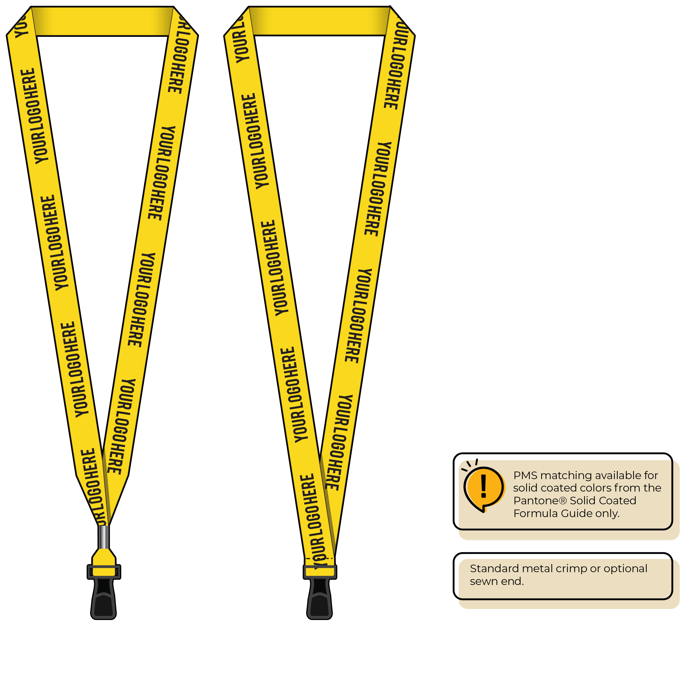 BH0013 | 3/4" MicroWeave Silkscreen Lanyards :: STANDARD END ATTACHMENTS