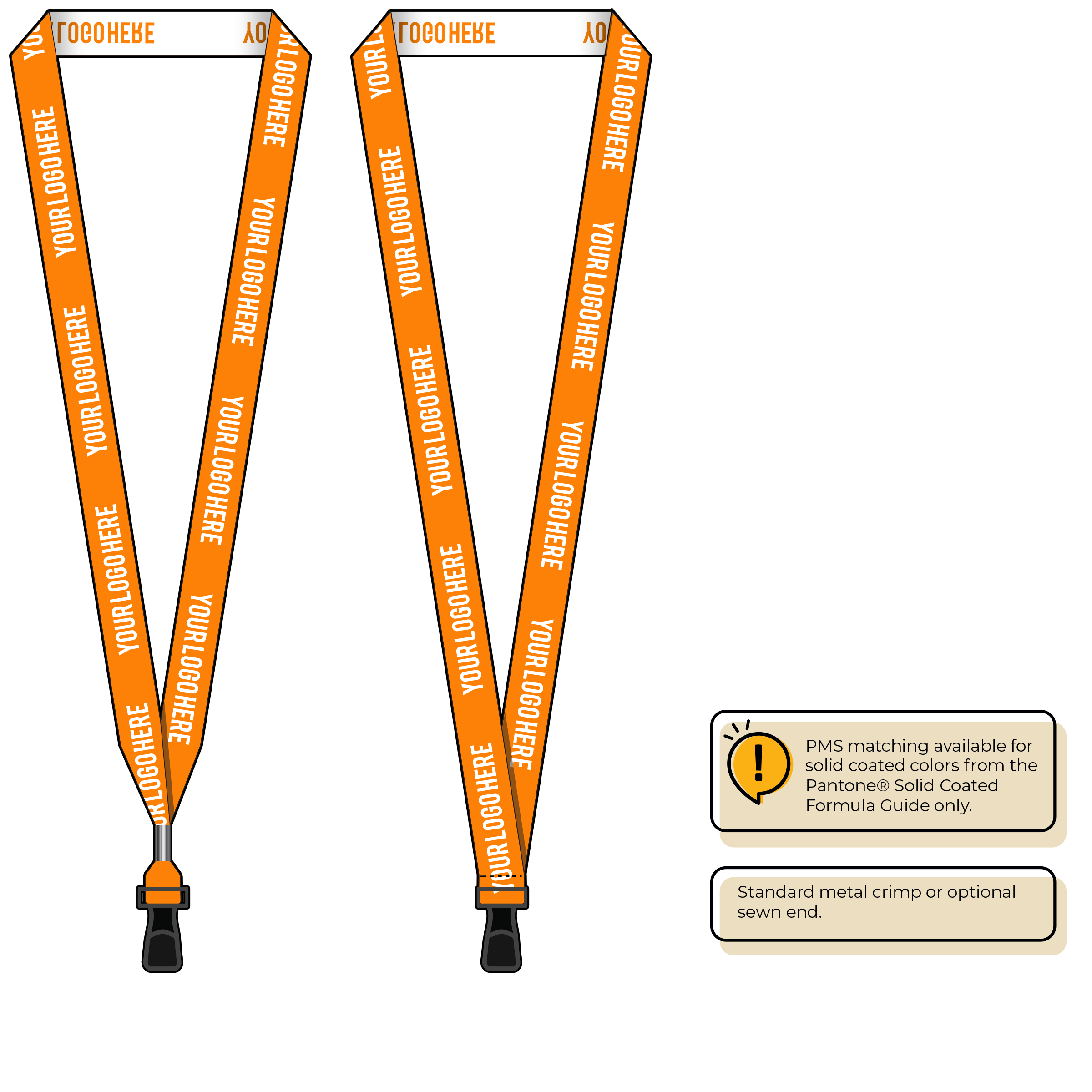 BH0023 | 3/4" Woven Lanyards :: STANDARD END ATTACHMENTS