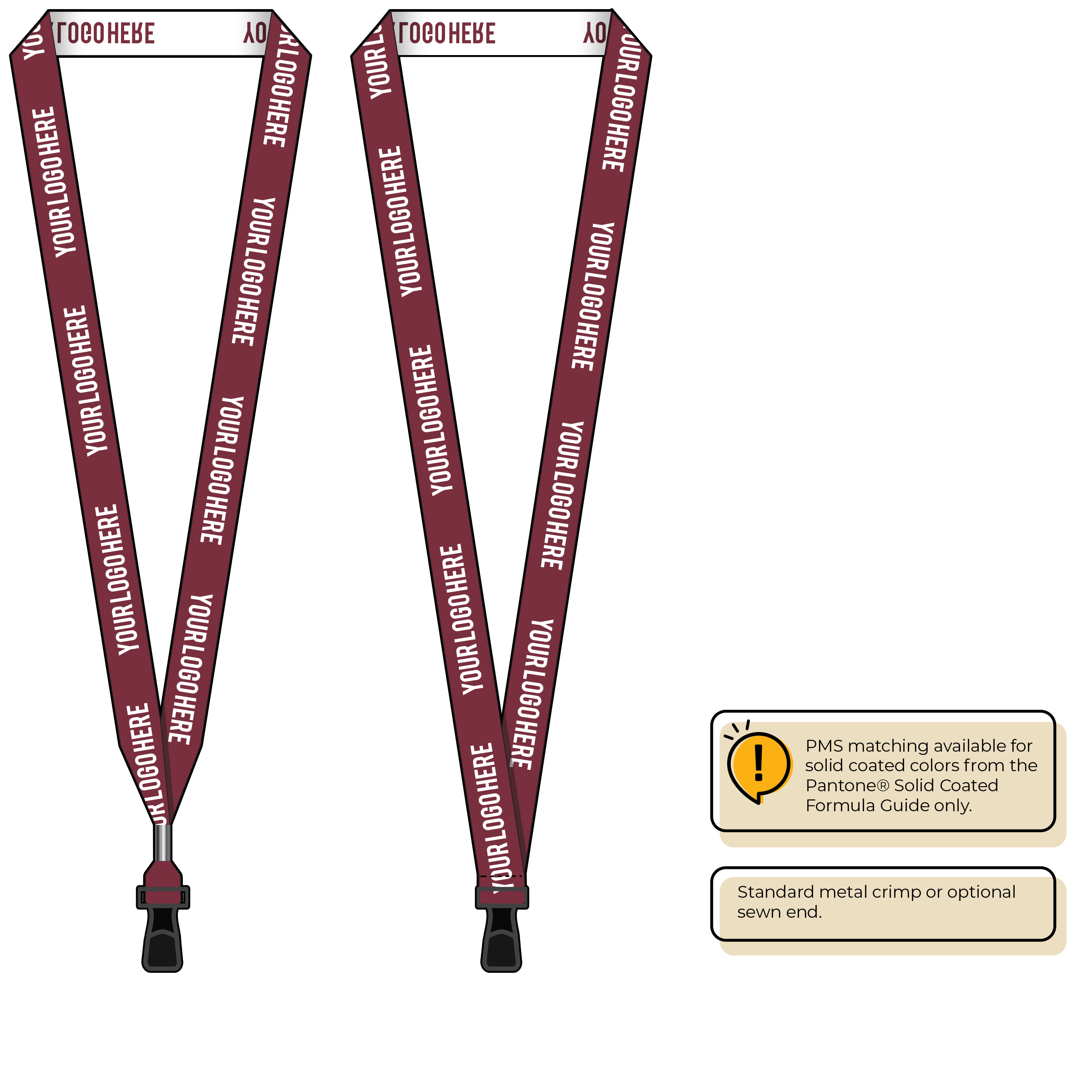 BH0023 | 3/4" Woven Lanyards :: STANDARD END ATTACHMENTS