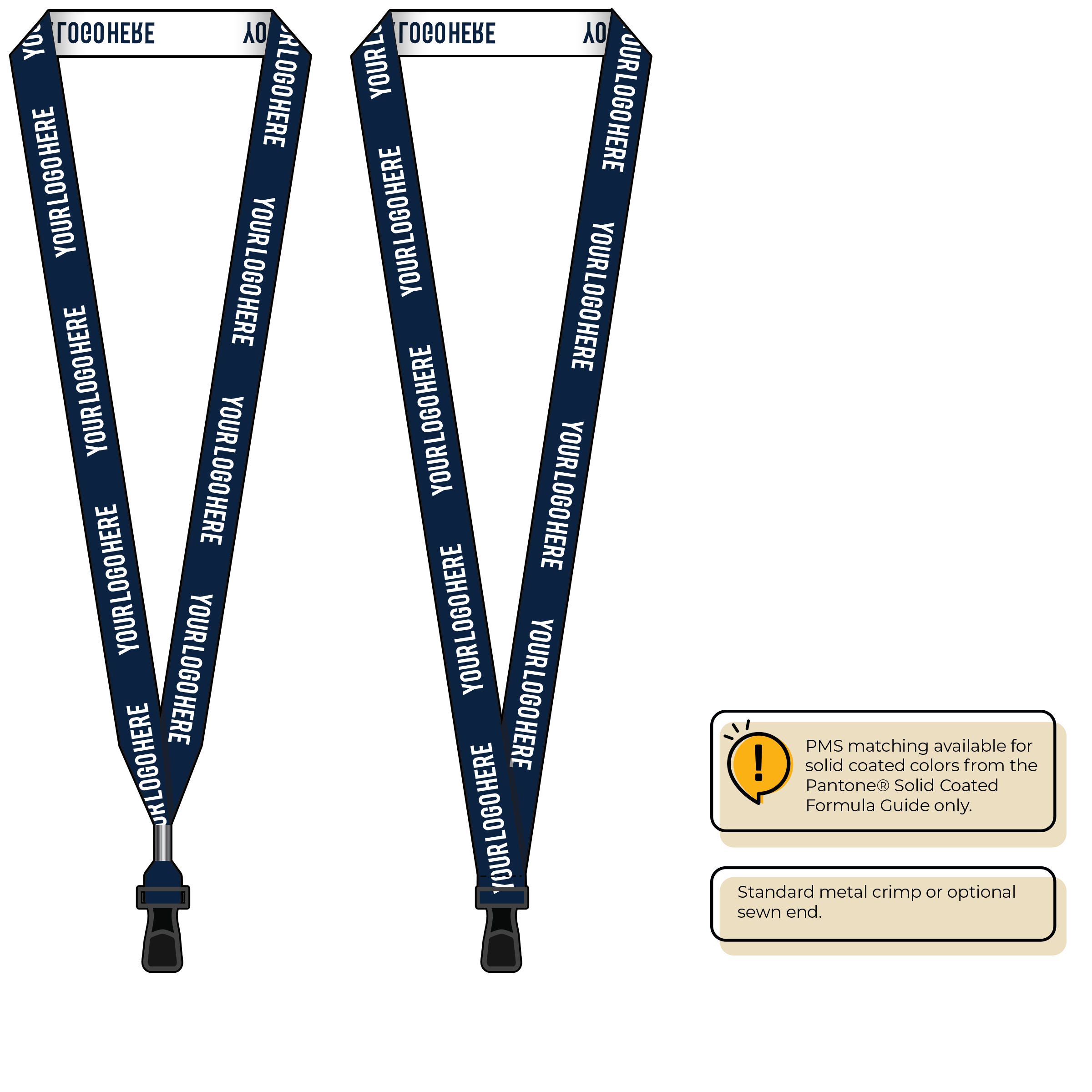 BH0023 | 3/4" Woven Lanyards :: STANDARD END ATTACHMENTS