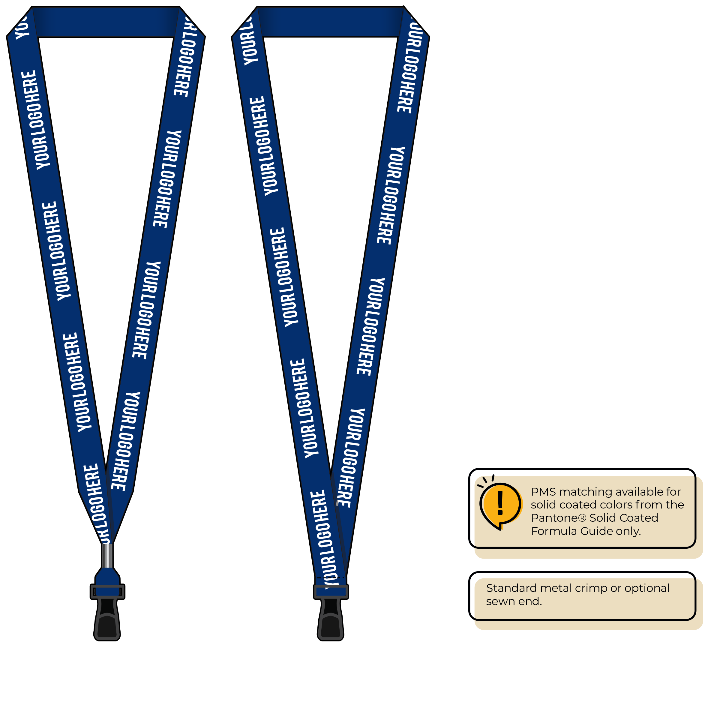 BH0013 | 3/4" MicroWeave Silkscreen Lanyards :: STANDARD END ATTACHMENTS