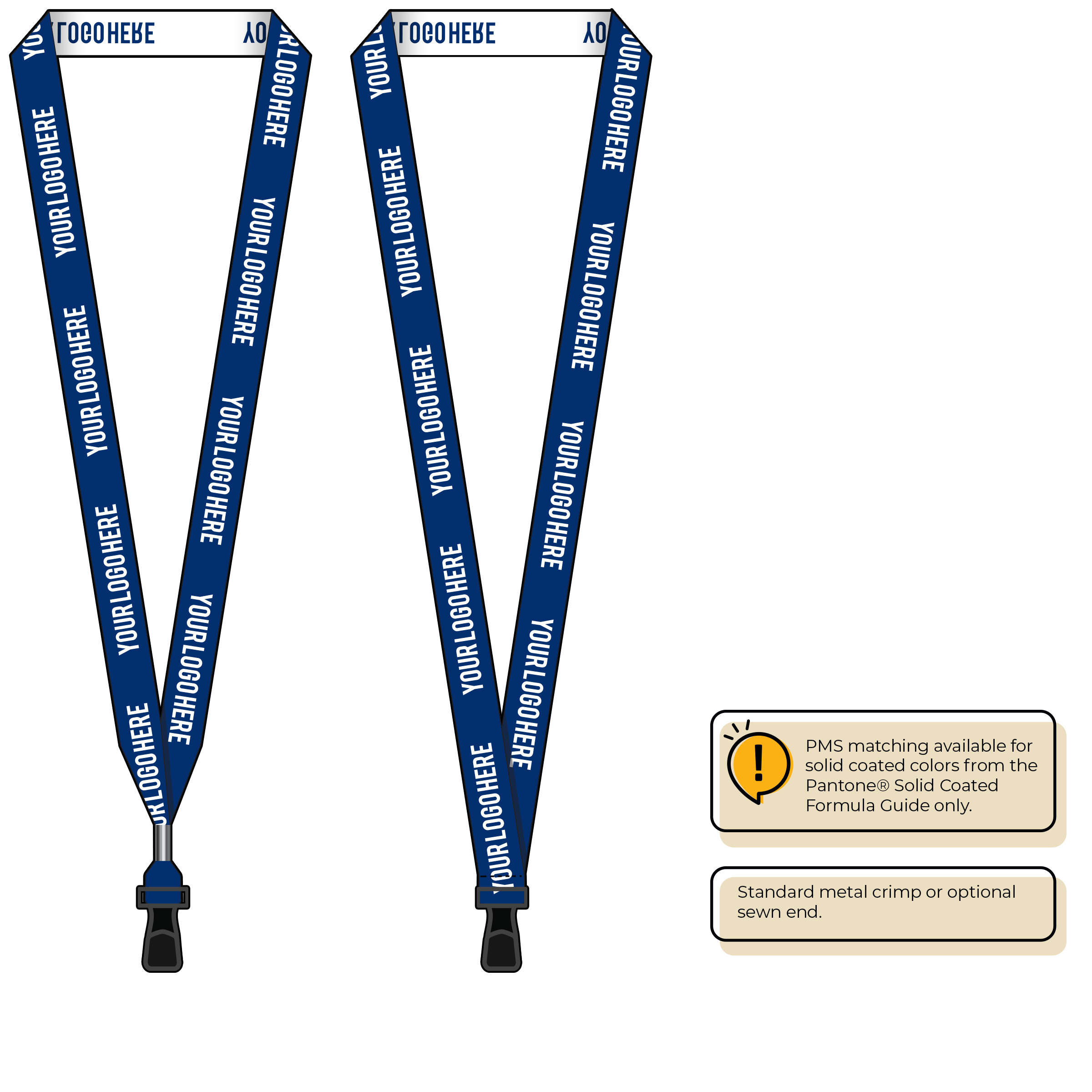 BH0023 | 3/4" Woven Lanyards :: STANDARD END ATTACHMENTS