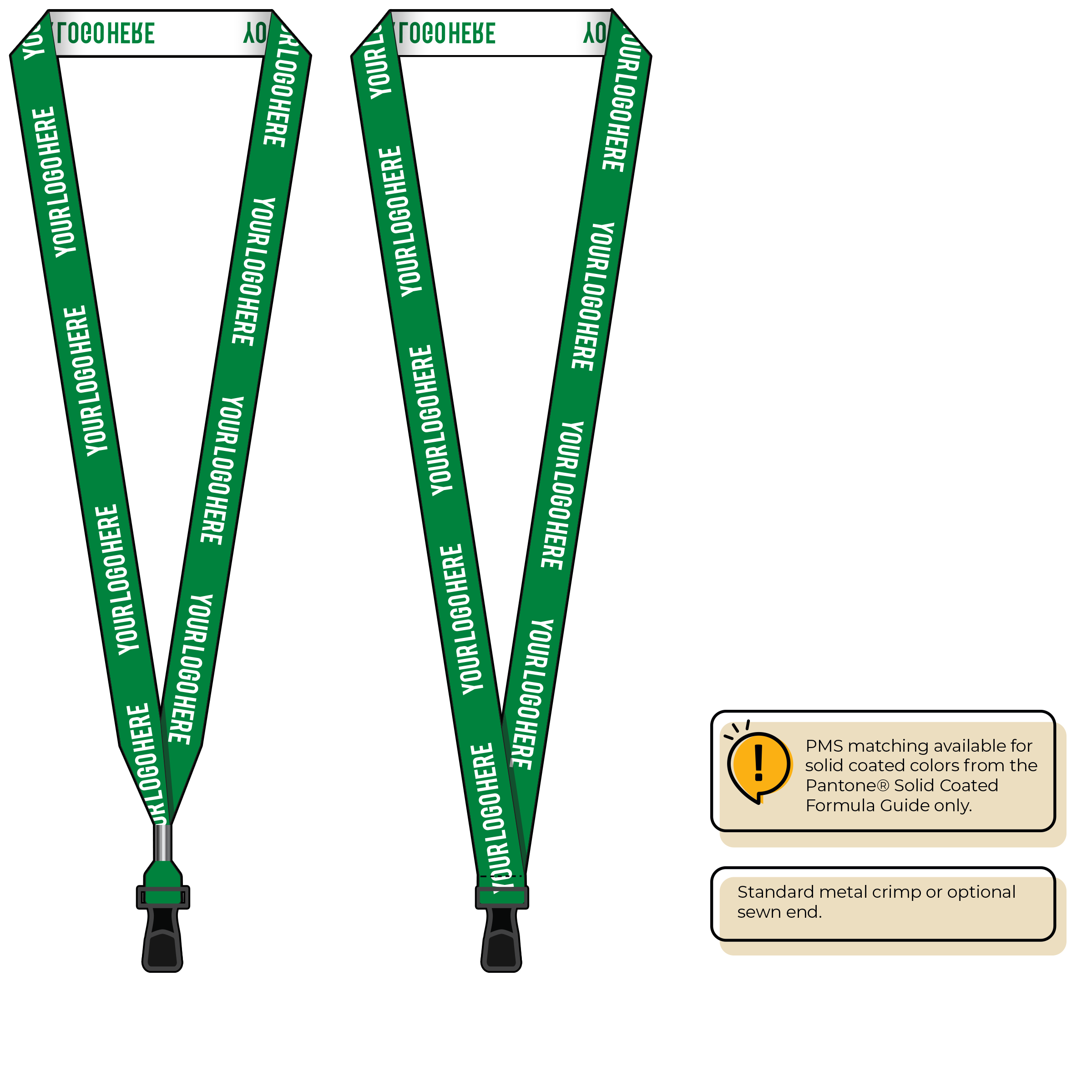 BH0023 | 3/4" Woven Lanyards :: STANDARD END ATTACHMENTS