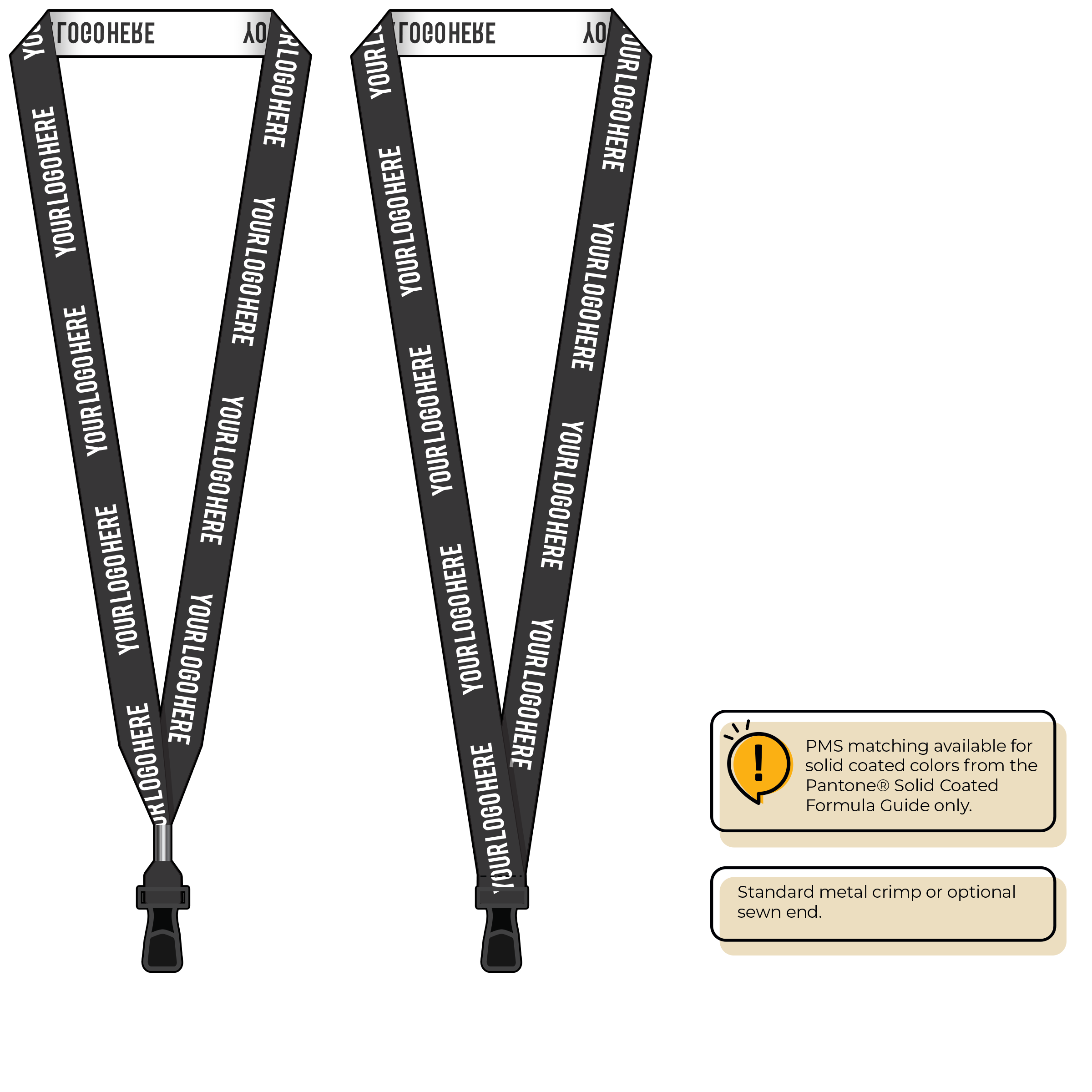 BH0023 | 3/4" Woven Lanyards :: STANDARD END ATTACHMENTS