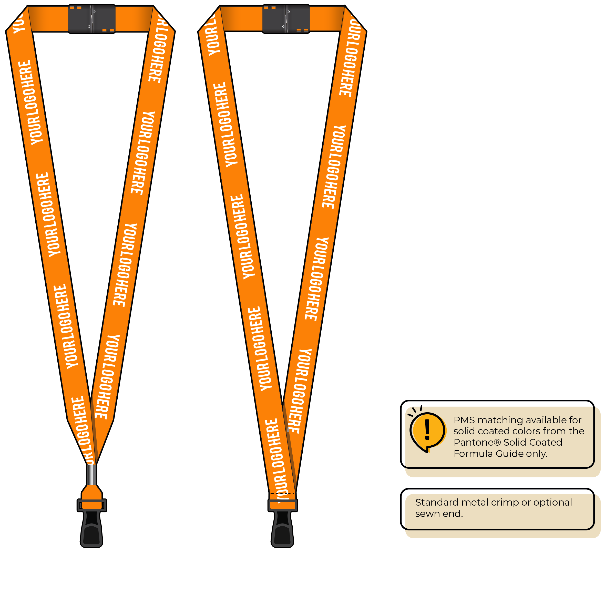 BH0013 | 3/4" MicroWeave Silkscreen Lanyards :: STANDARD END ATTACHMENTS