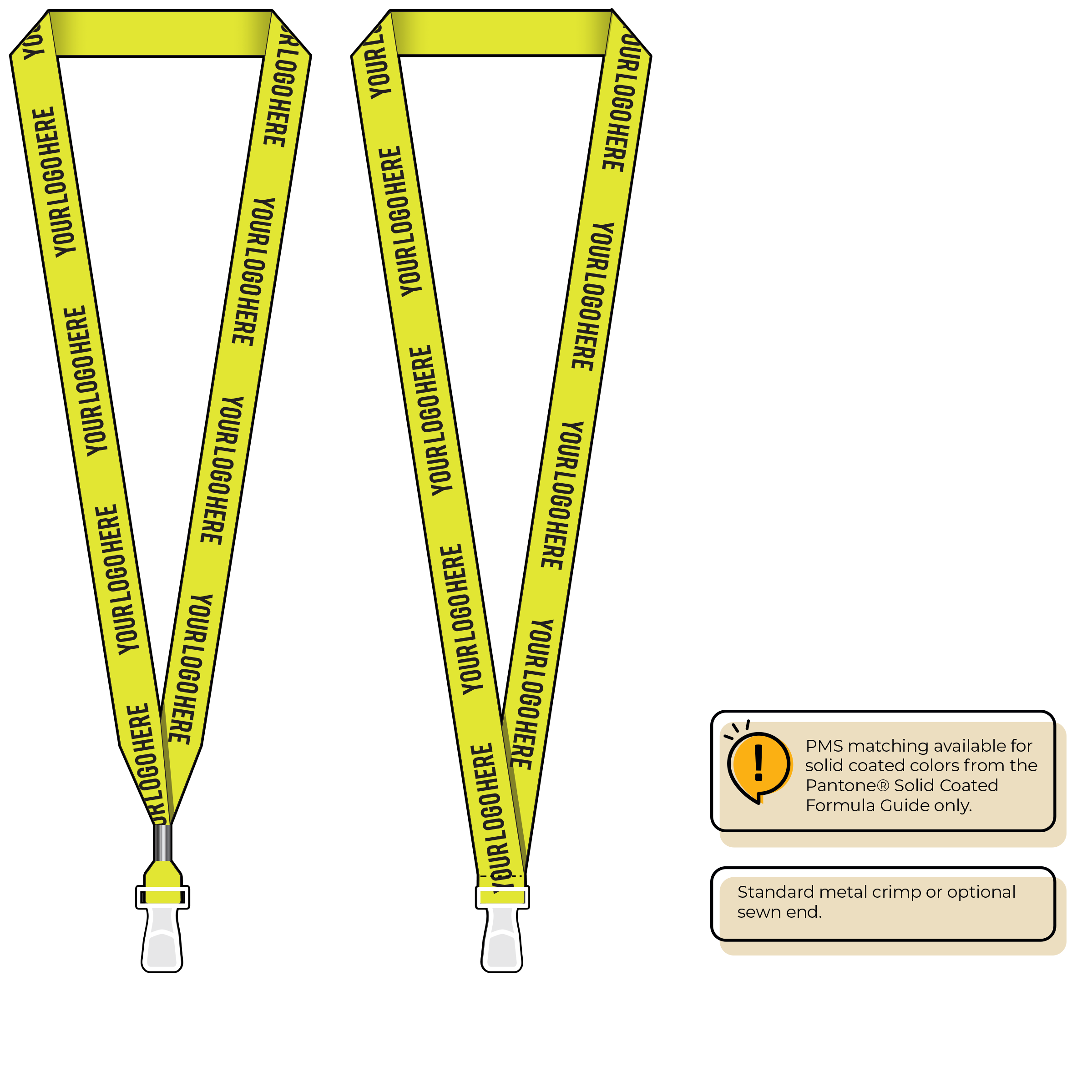 BHN013 | 3/4" Neon MicroWeave Silkscreen Lanyards :: STANDARD END ATTACHMENTS
