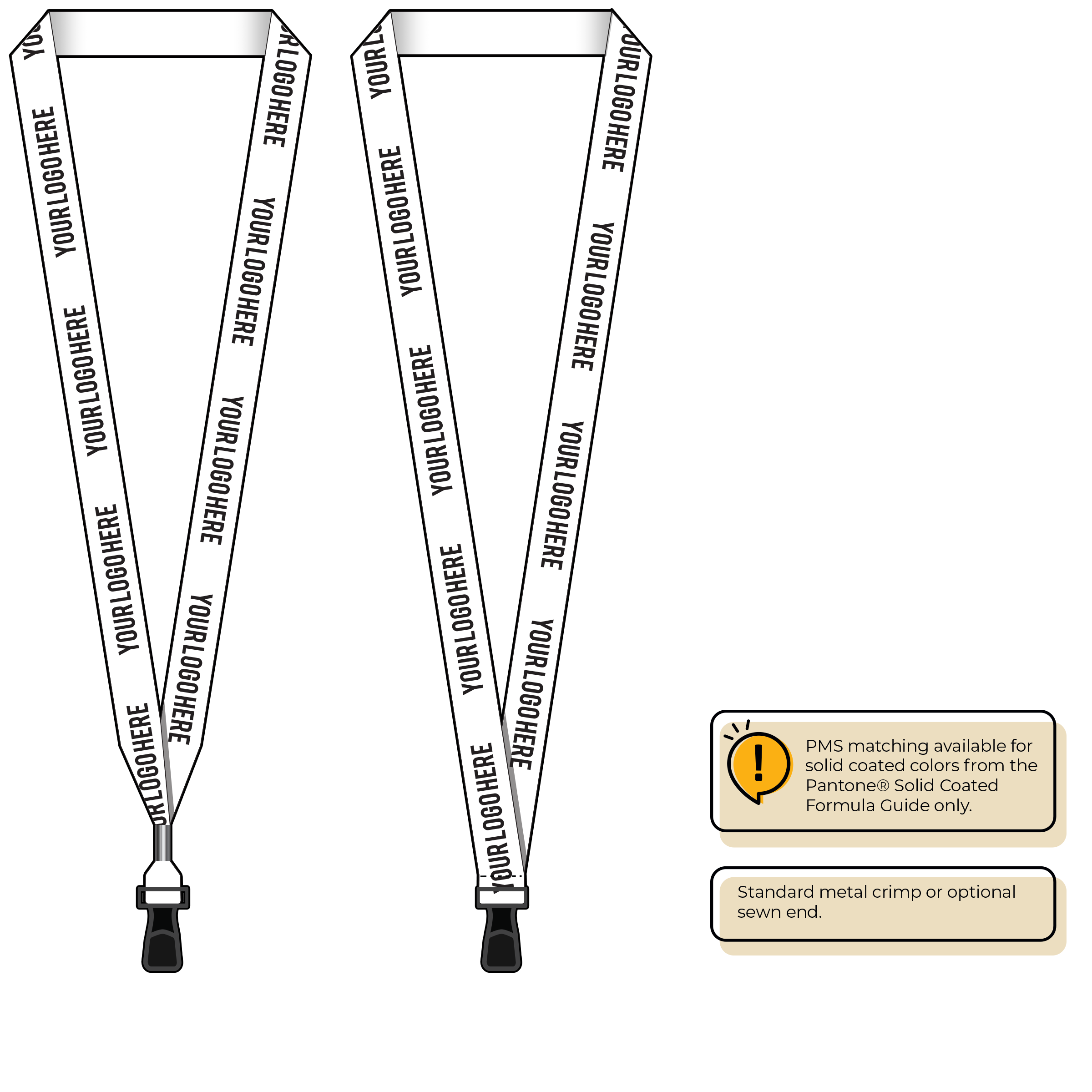 BH0013 | 3/4" MicroWeave Silkscreen Lanyards :: STANDARD END ATTACHMENTS