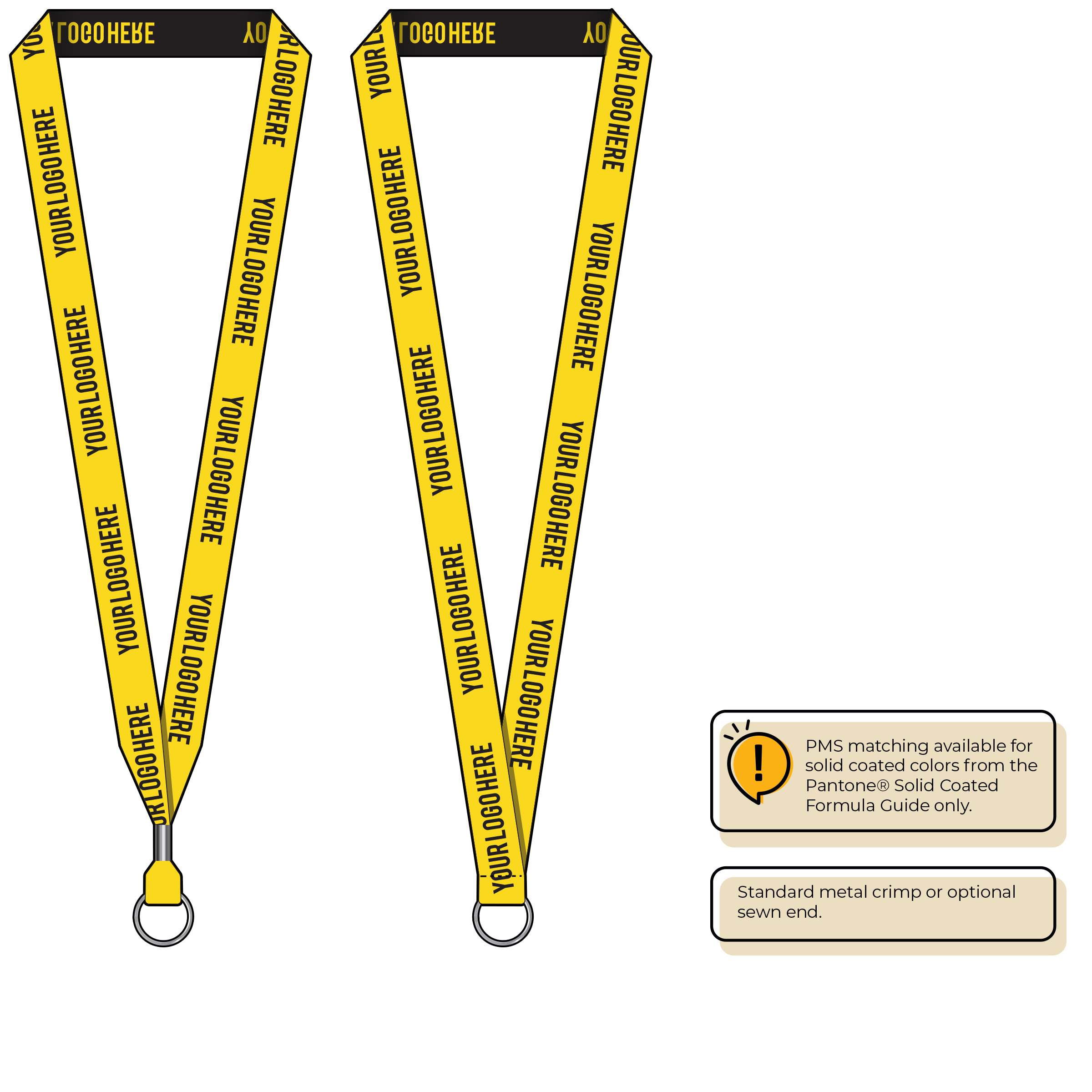 BH0023 | 3/4" Woven Lanyards :: STANDARD END ATTACHMENTS