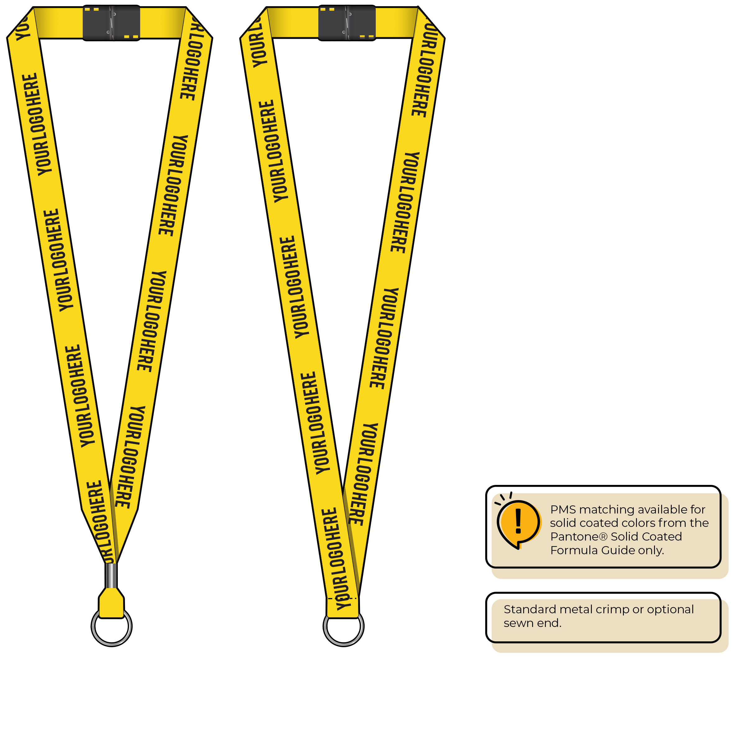 BH0013 | 3/4" MicroWeave Silkscreen Lanyards :: STANDARD END ATTACHMENTS