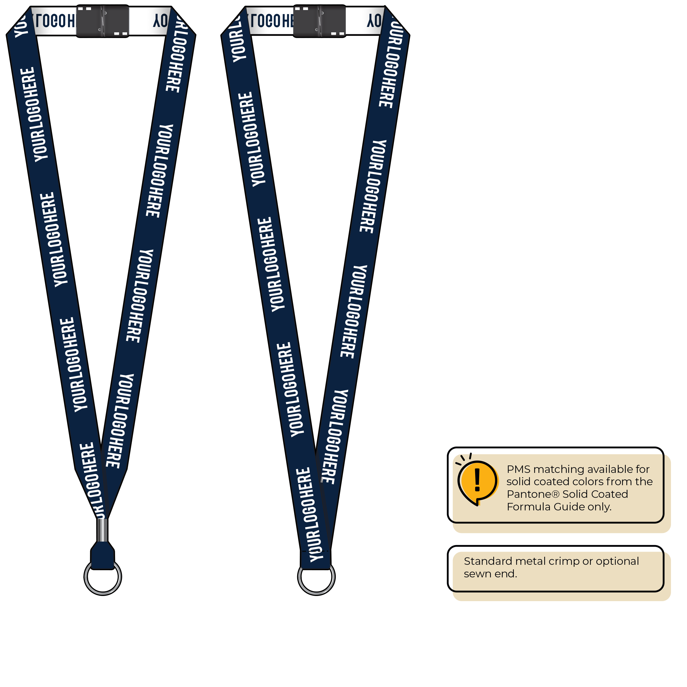 BH0023 | 3/4" Woven Lanyards :: STANDARD END ATTACHMENTS