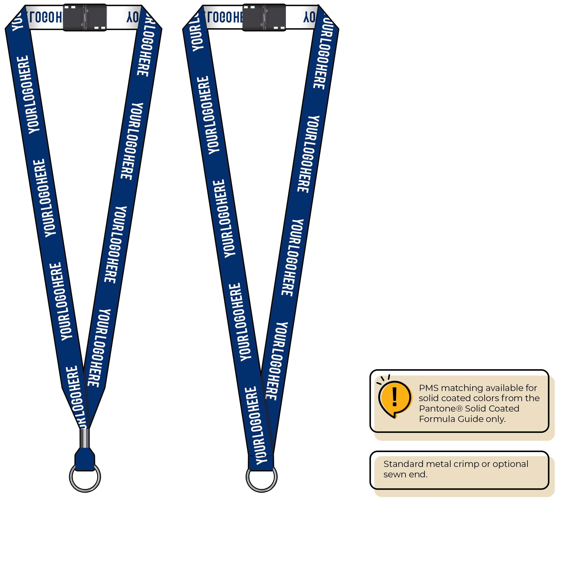 BH0023 | 3/4" Woven Lanyards :: STANDARD END ATTACHMENTS