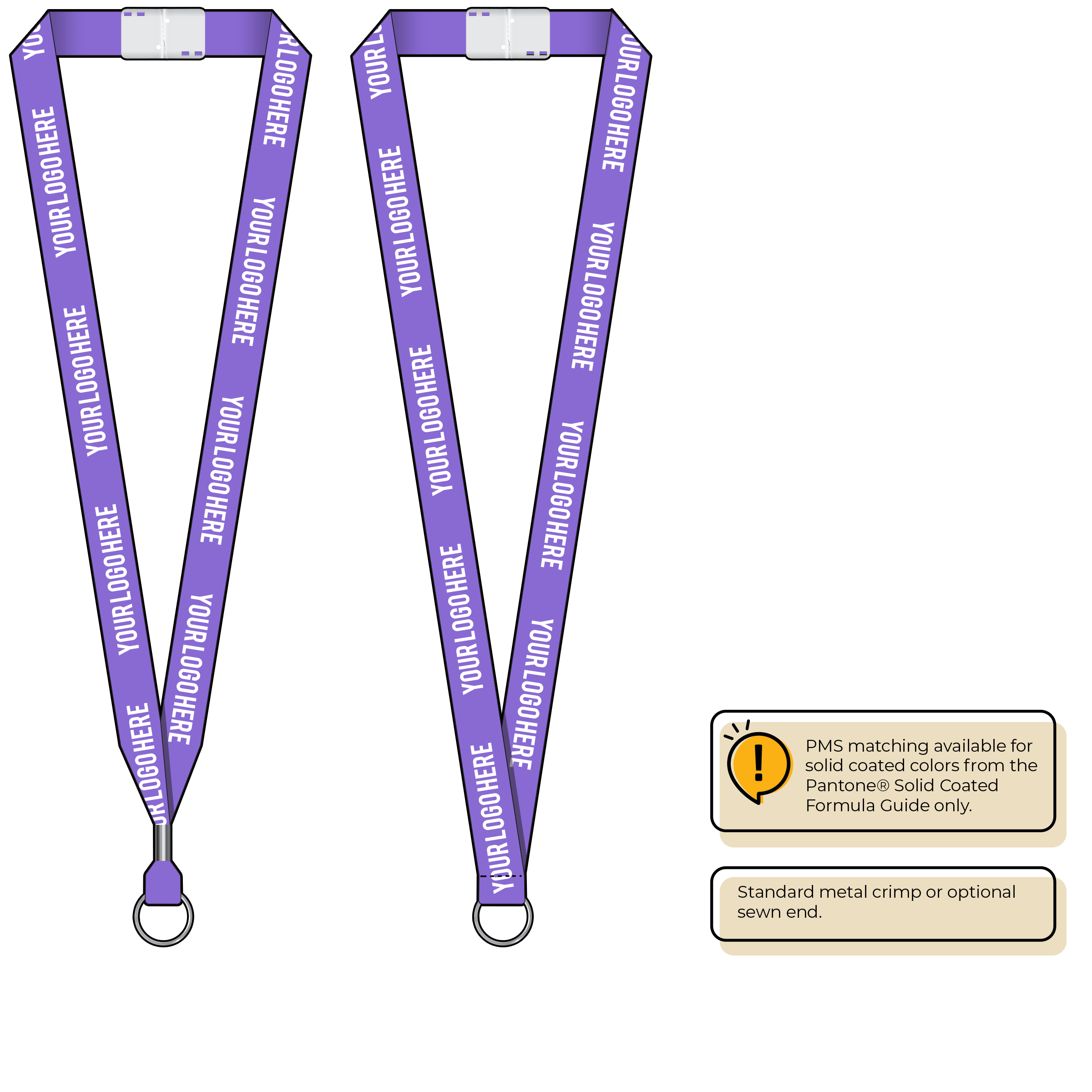 BHN013 | 3/4" Neon MicroWeave Silkscreen Lanyards :: STANDARD END ATTACHMENTS