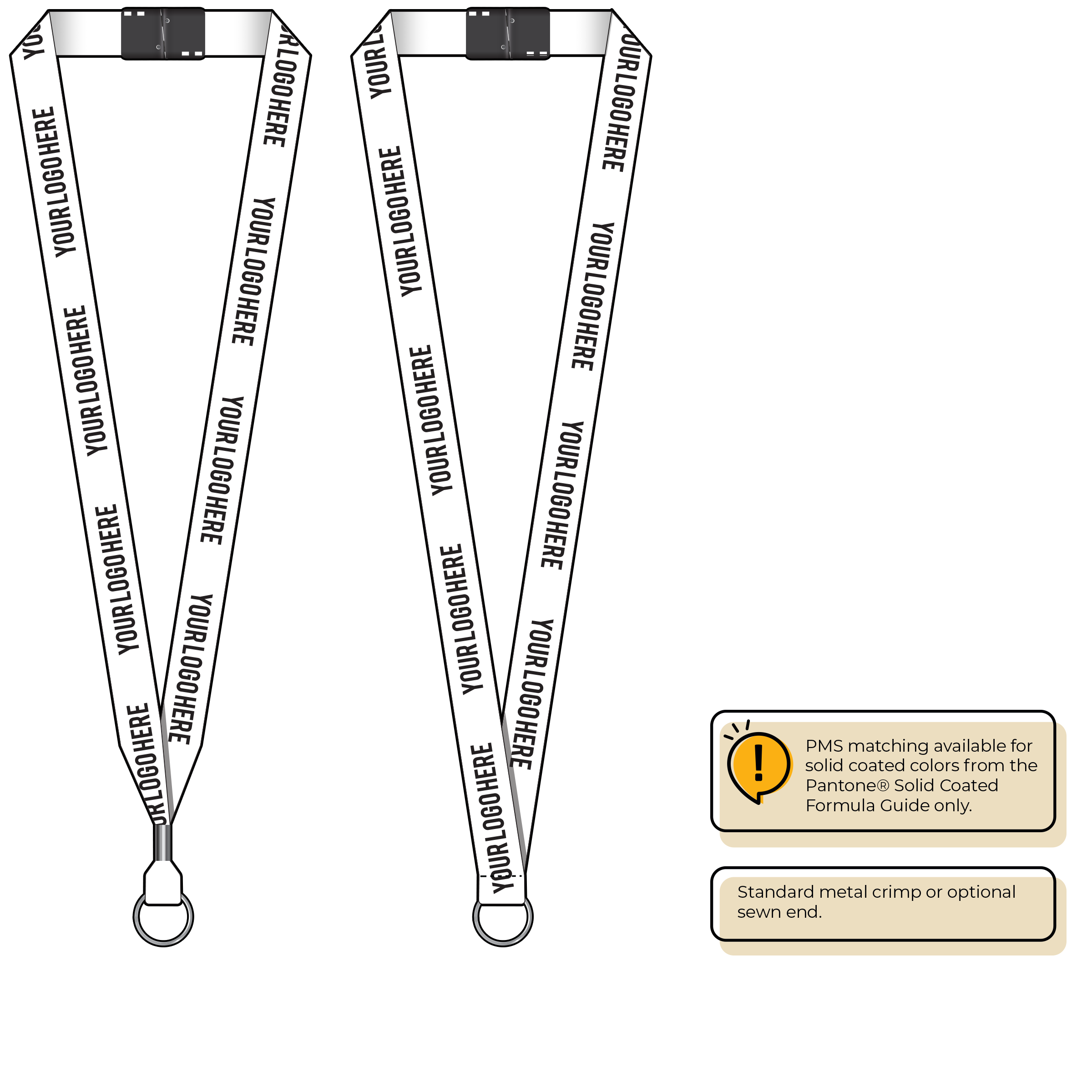 BH0013 | 3/4" MicroWeave Silkscreen Lanyards :: STANDARD END ATTACHMENTS