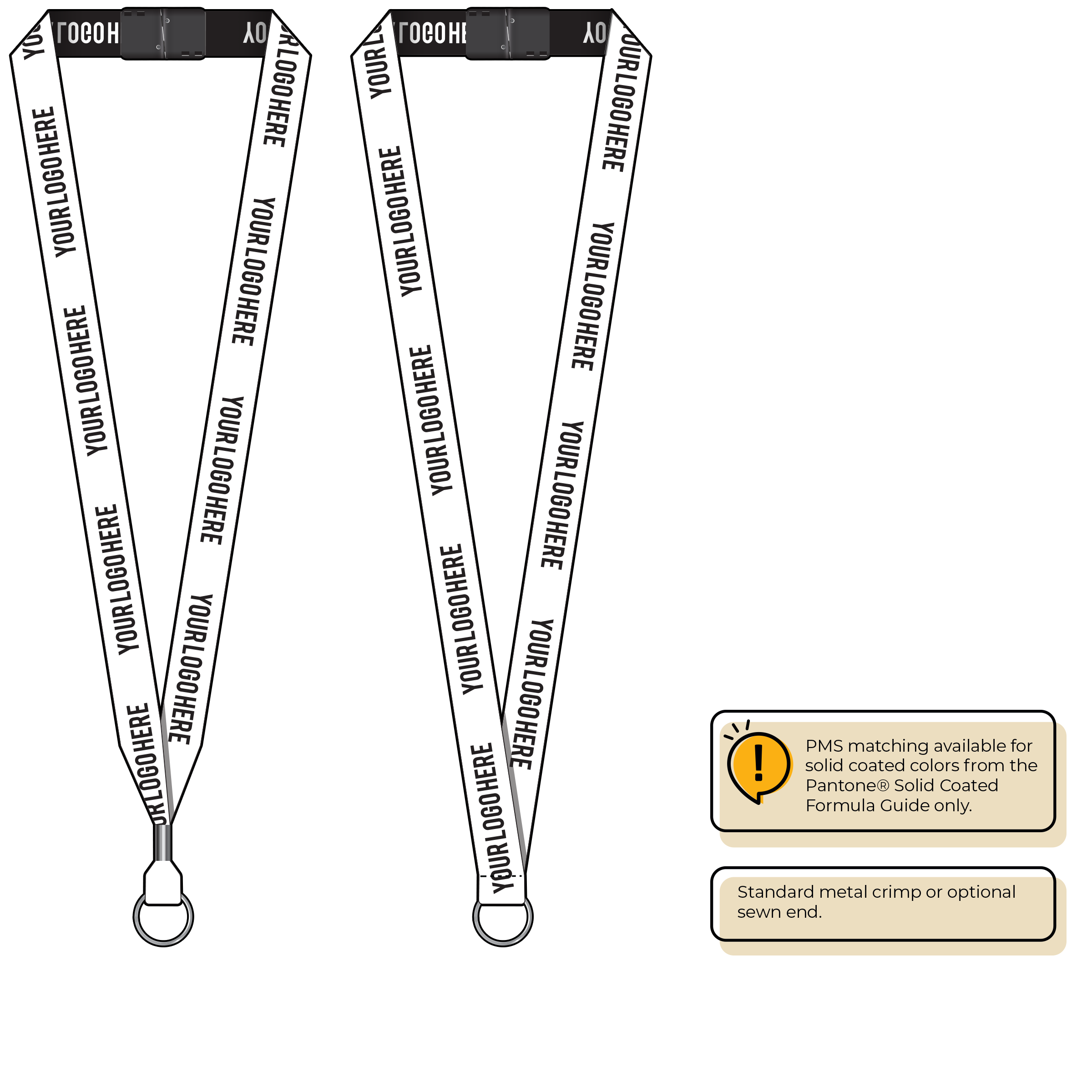 BH0023 | 3/4" Woven Lanyards :: STANDARD END ATTACHMENTS