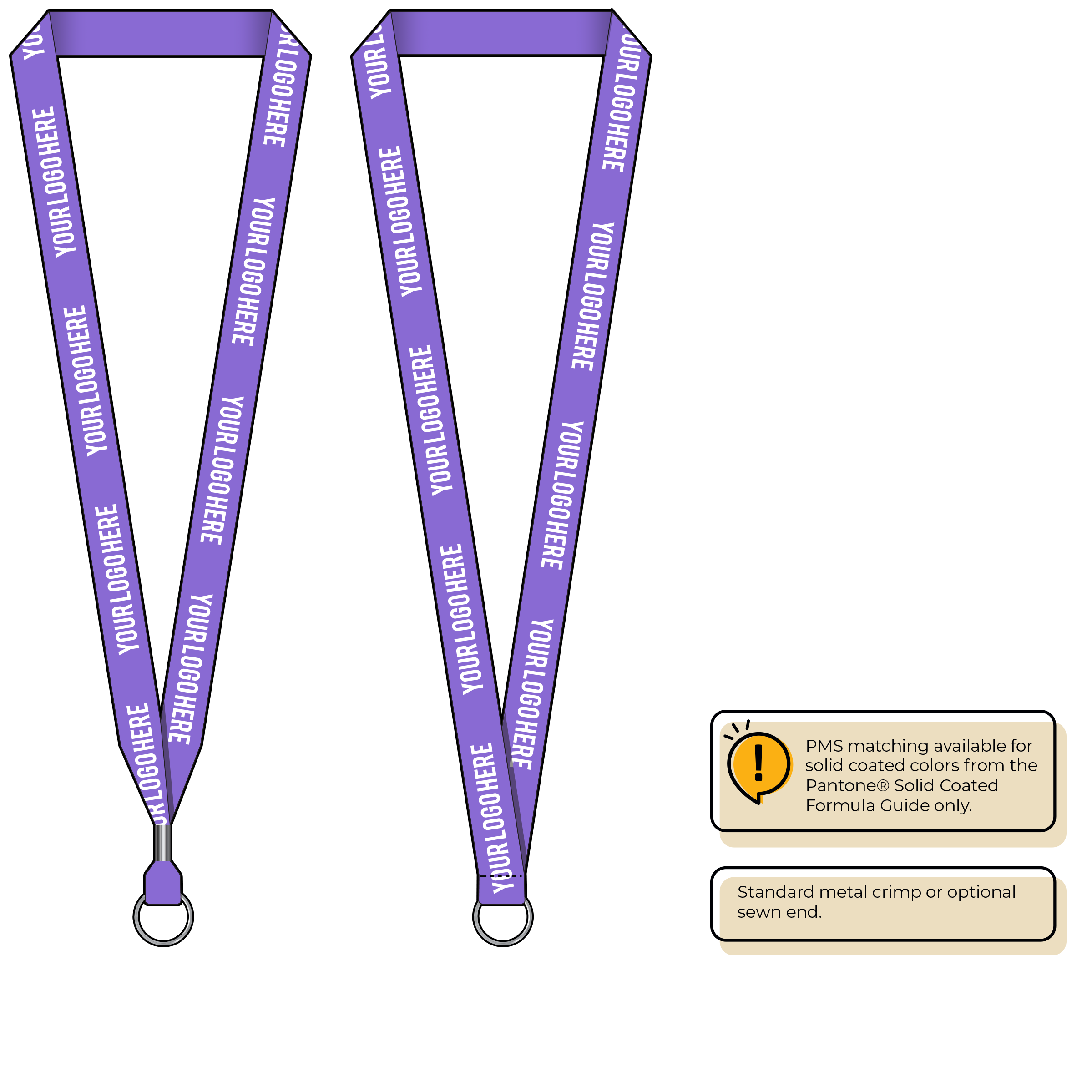 BHN013 | 3/4" Neon MicroWeave Silkscreen Lanyards :: STANDARD END ATTACHMENTS