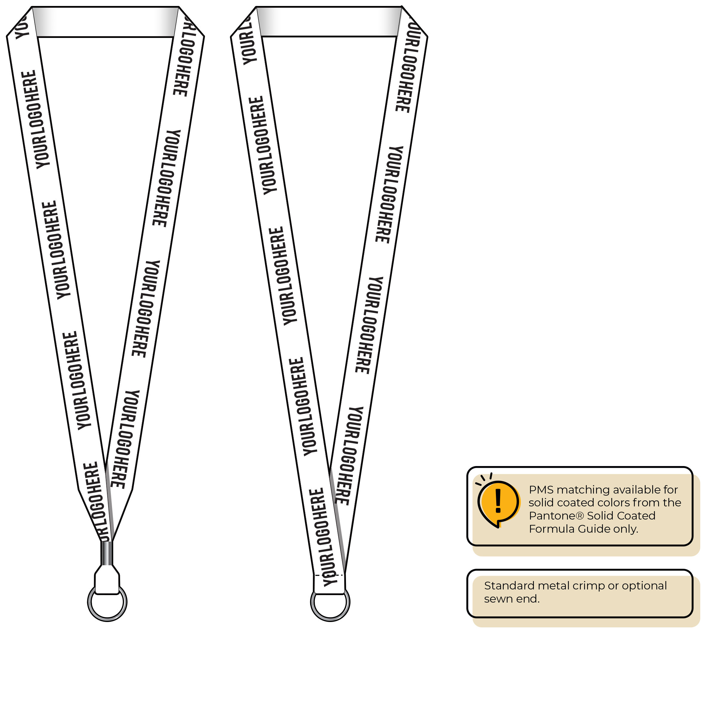 BH0013 | 3/4" MicroWeave Silkscreen Lanyards :: STANDARD END ATTACHMENTS