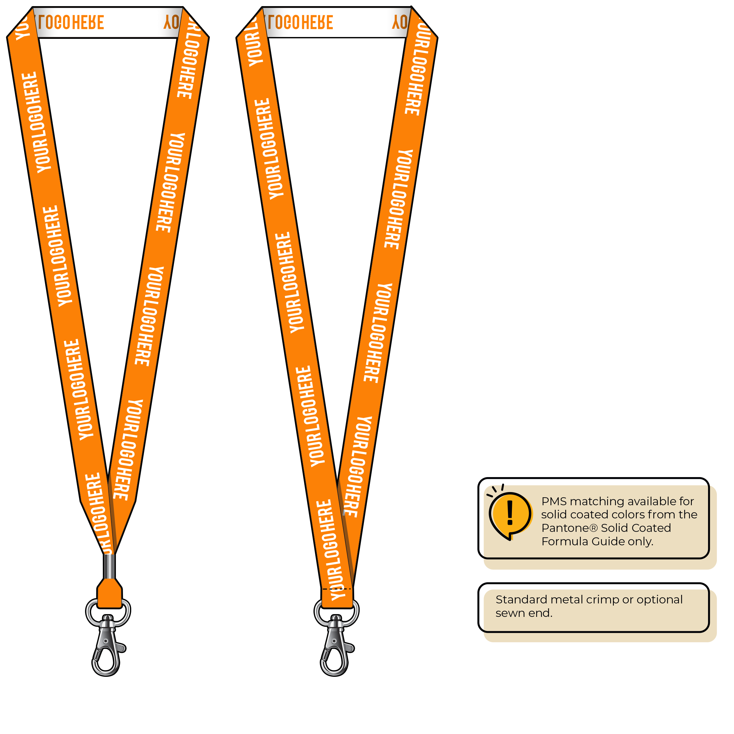 BH0023 | 3/4" Woven Lanyards :: STANDARD END ATTACHMENTS