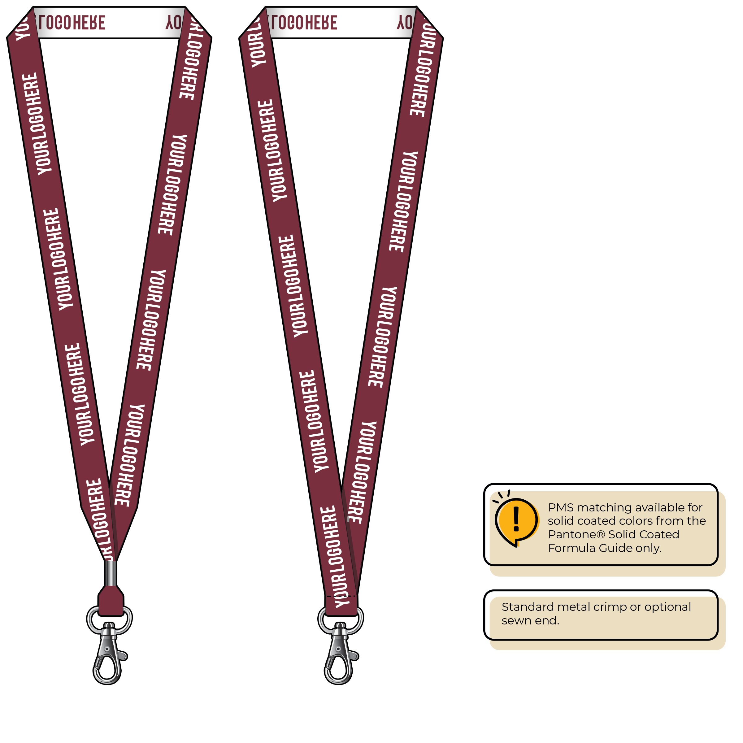 BH0023 | 3/4" Woven Lanyards :: STANDARD END ATTACHMENTS