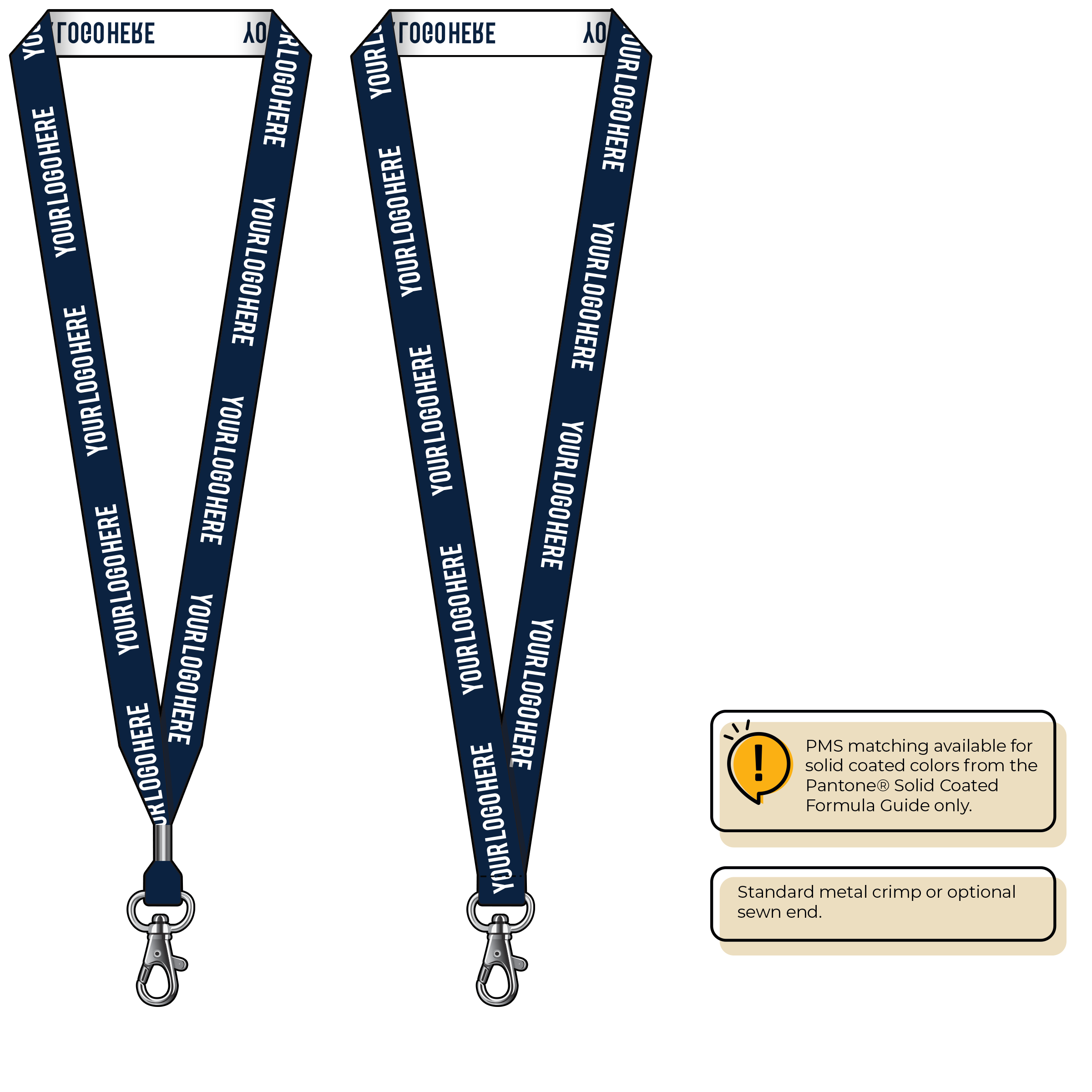 BH0023 | 3/4" Woven Lanyards :: STANDARD END ATTACHMENTS