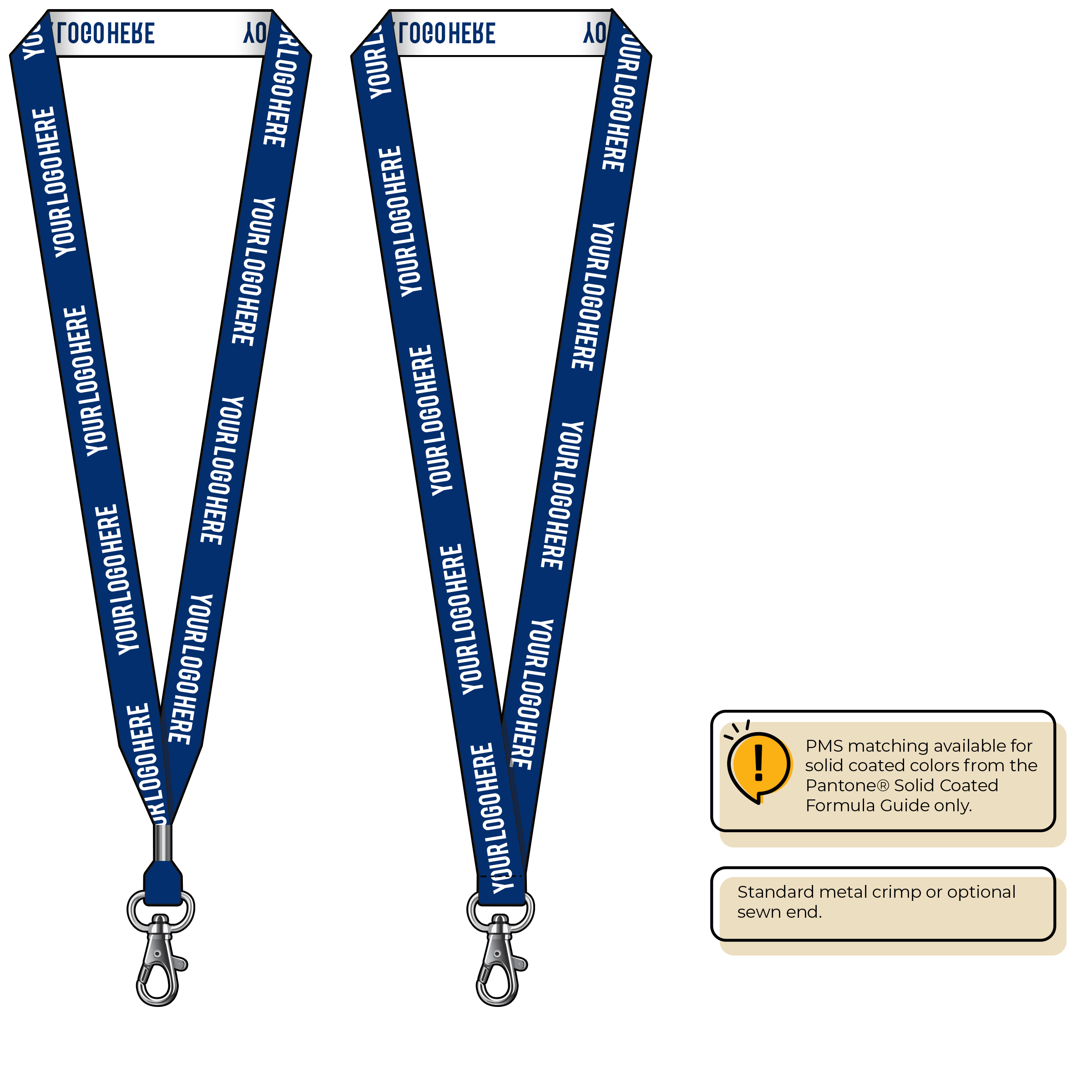 BH0023 | 3/4" Woven Lanyards :: STANDARD END ATTACHMENTS