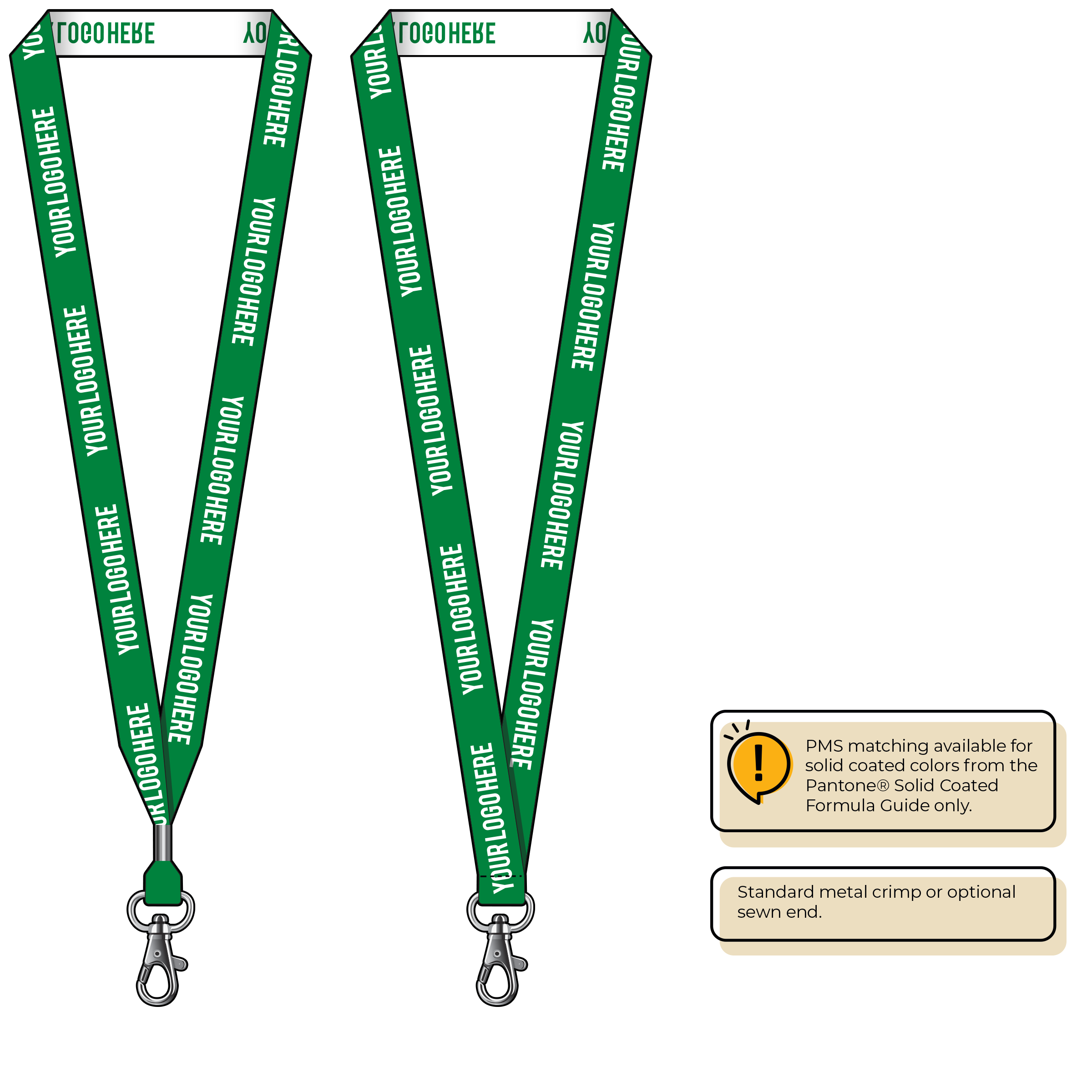 BH0023 | 3/4" Woven Lanyards :: STANDARD END ATTACHMENTS