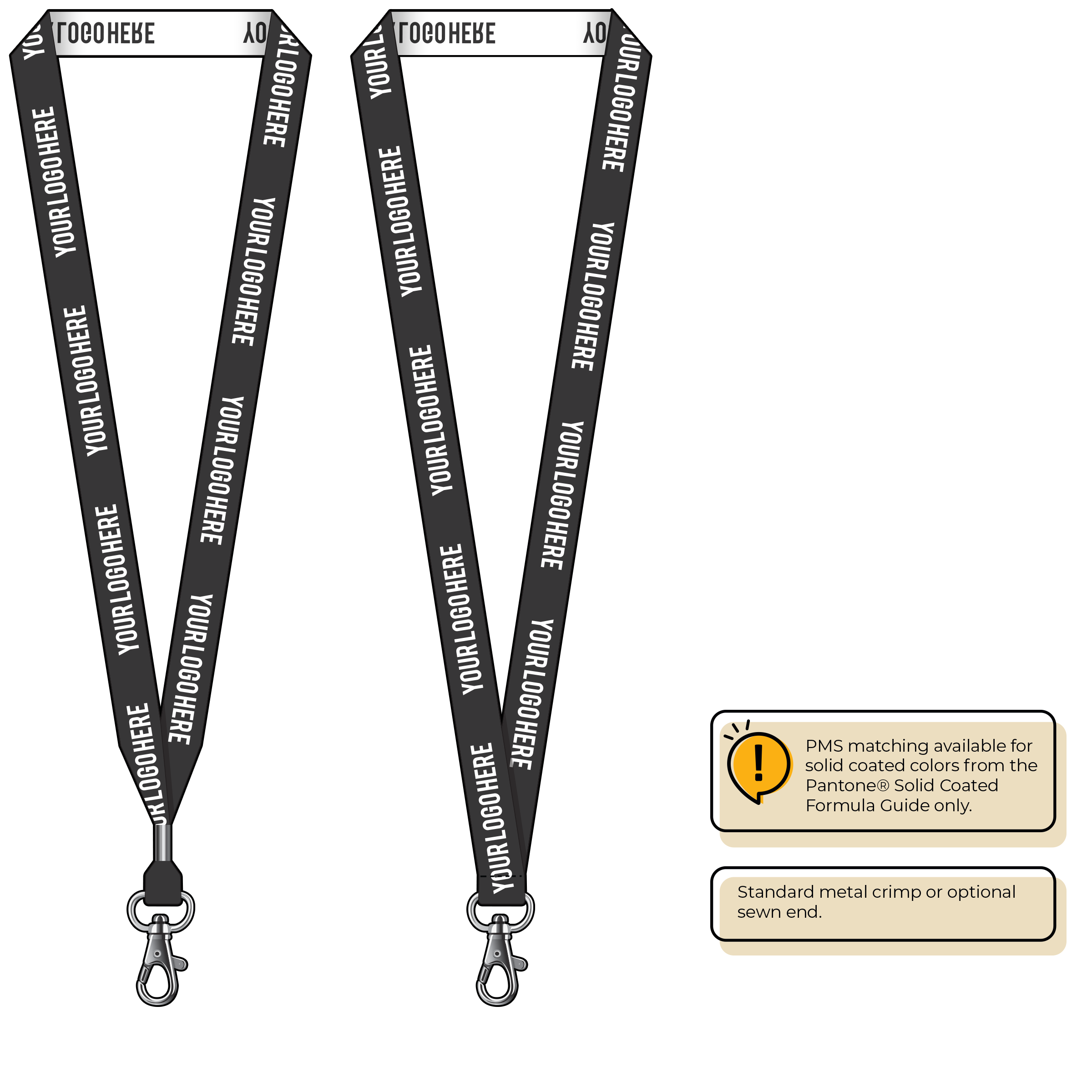 BH0023 | 3/4" Woven Lanyards :: STANDARD END ATTACHMENTS
