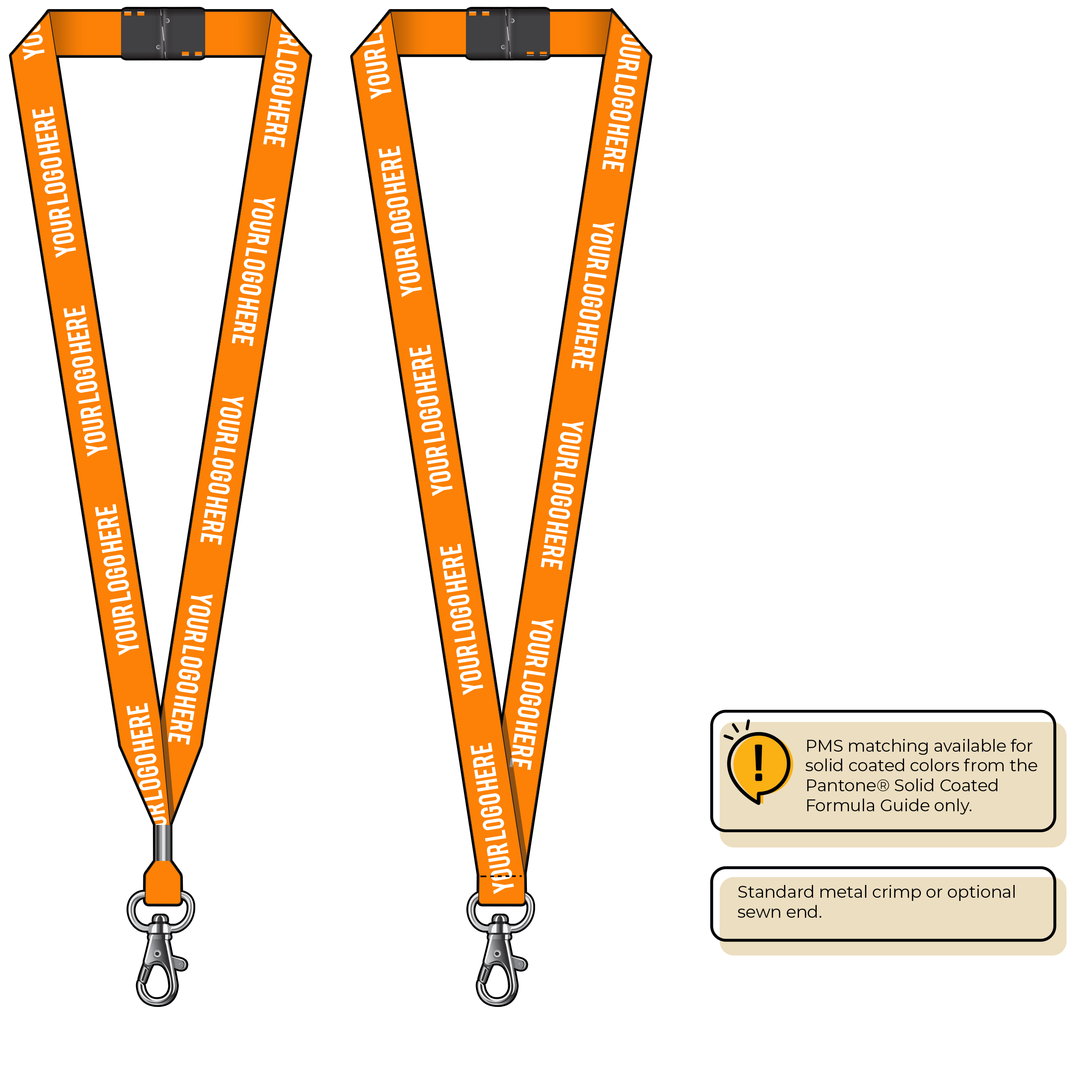 BH0013 | 3/4" MicroWeave Silkscreen Lanyards :: STANDARD END ATTACHMENTS