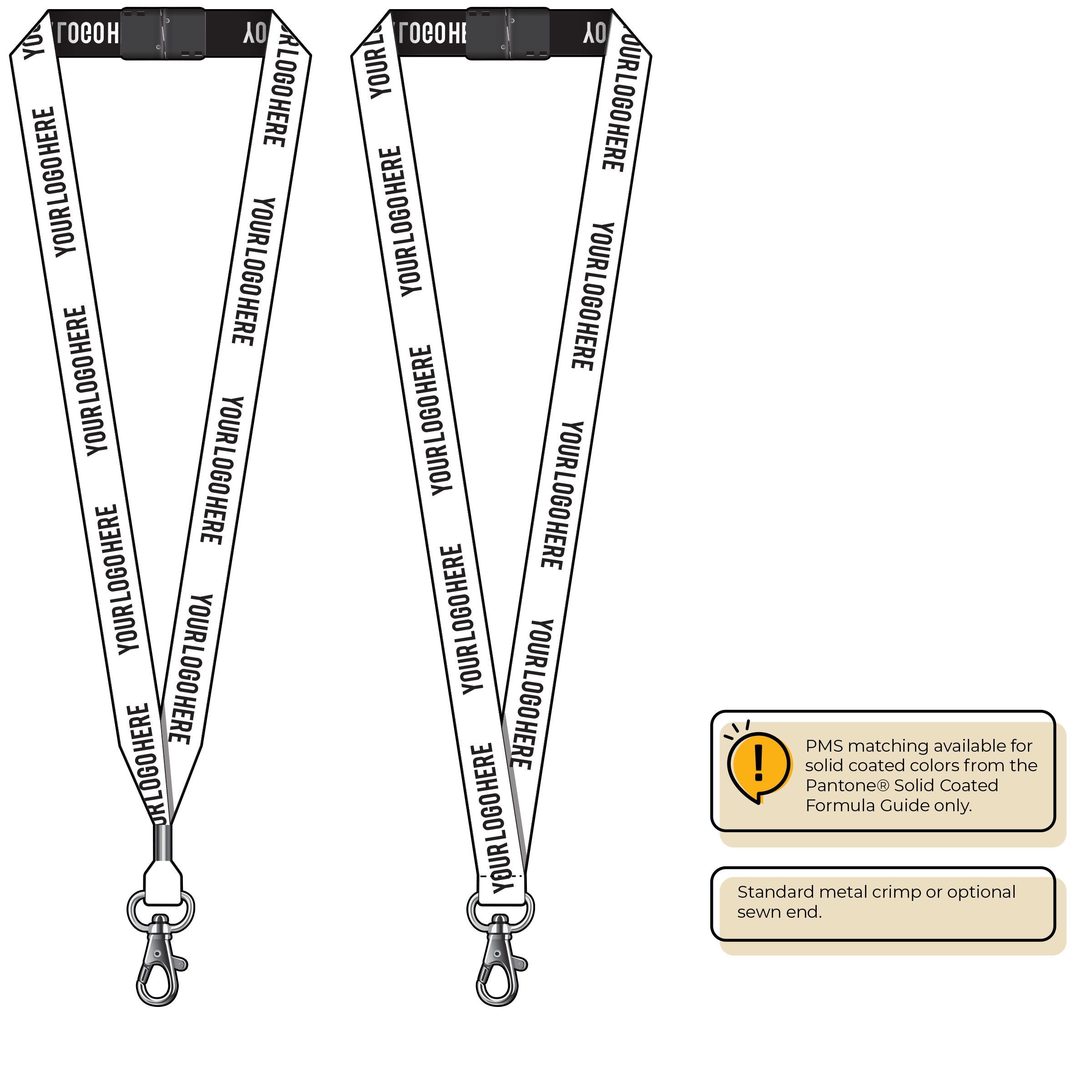 BH0023 | 3/4" Woven Lanyards :: STANDARD END ATTACHMENTS