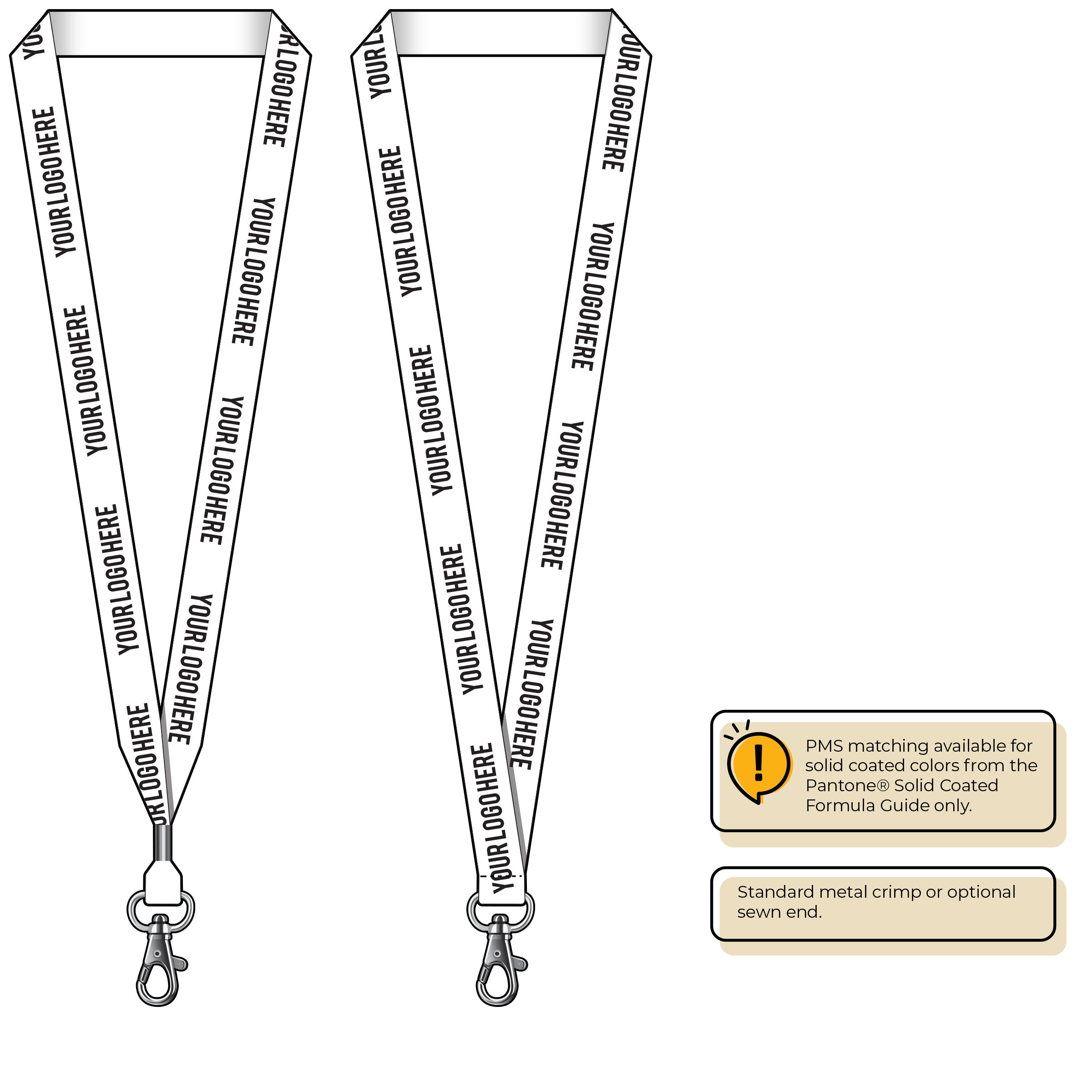 BH0013 | 3/4" MicroWeave Silkscreen Lanyards :: STANDARD END ATTACHMENTS