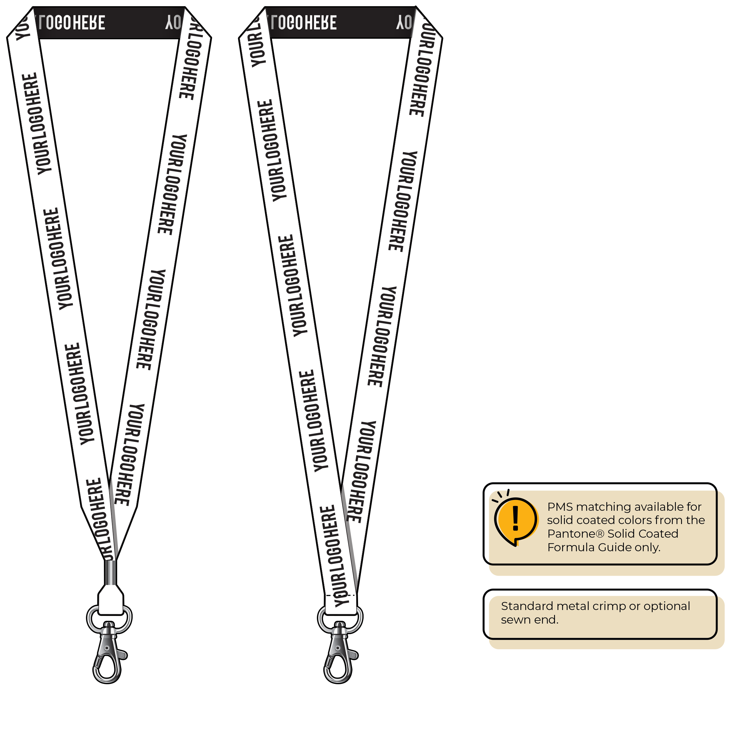 BH0023 | 3/4" Woven Lanyards :: STANDARD END ATTACHMENTS