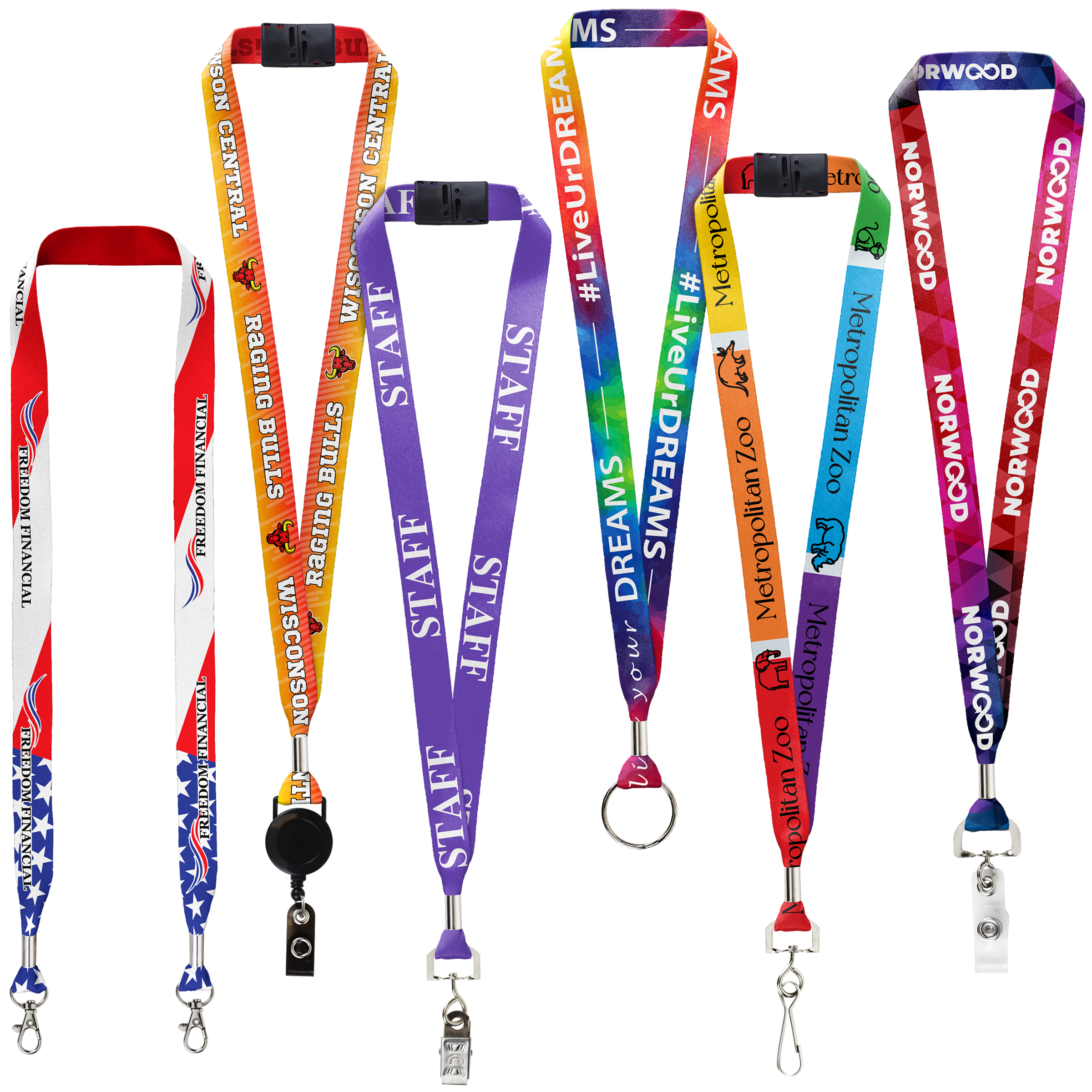 BH0003US | 3/4" Made in USA Dye Sublimation Lanyards