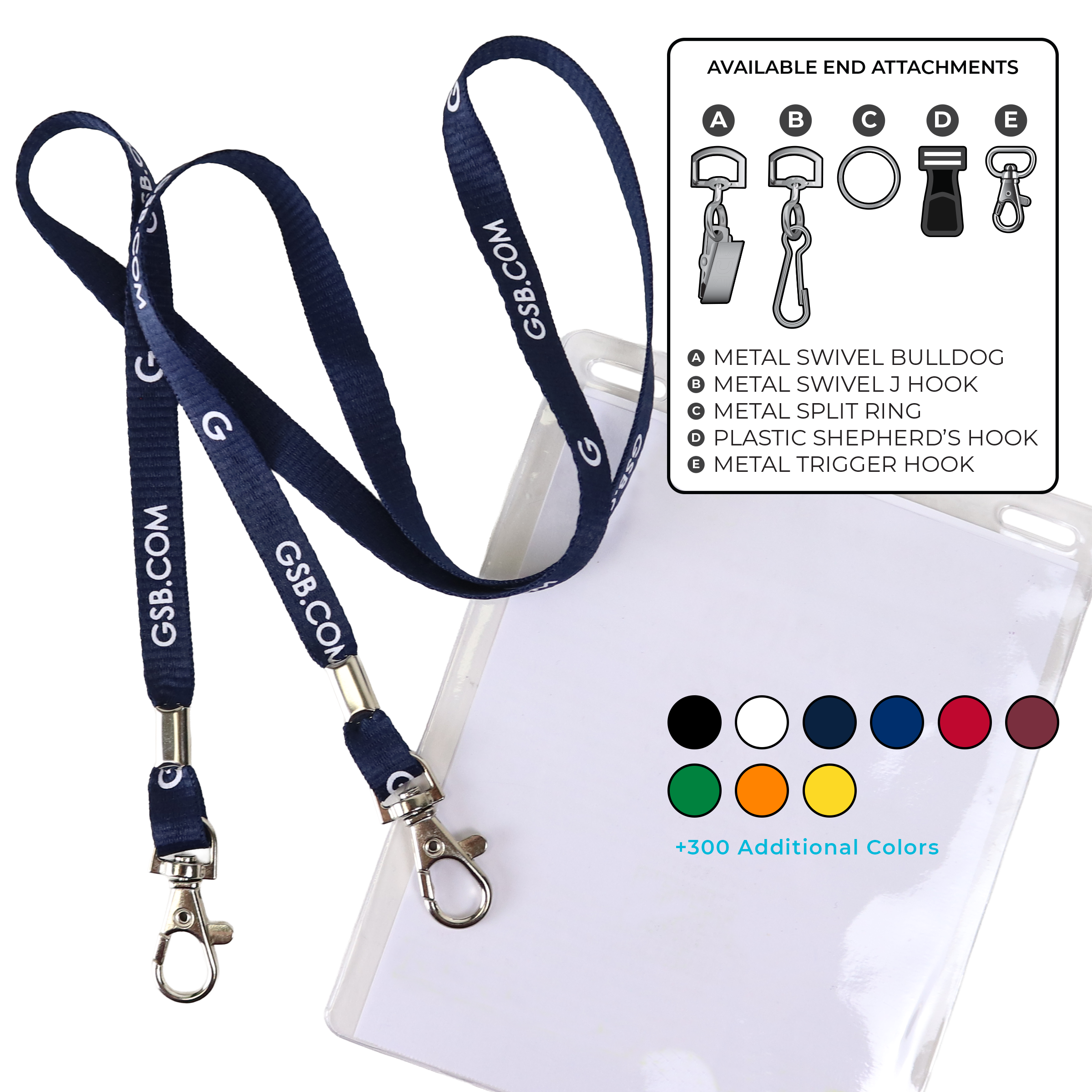 BH0011 | 3/8" MicroWeave Silkscreen Lanyards :: DOUBLE ENDED