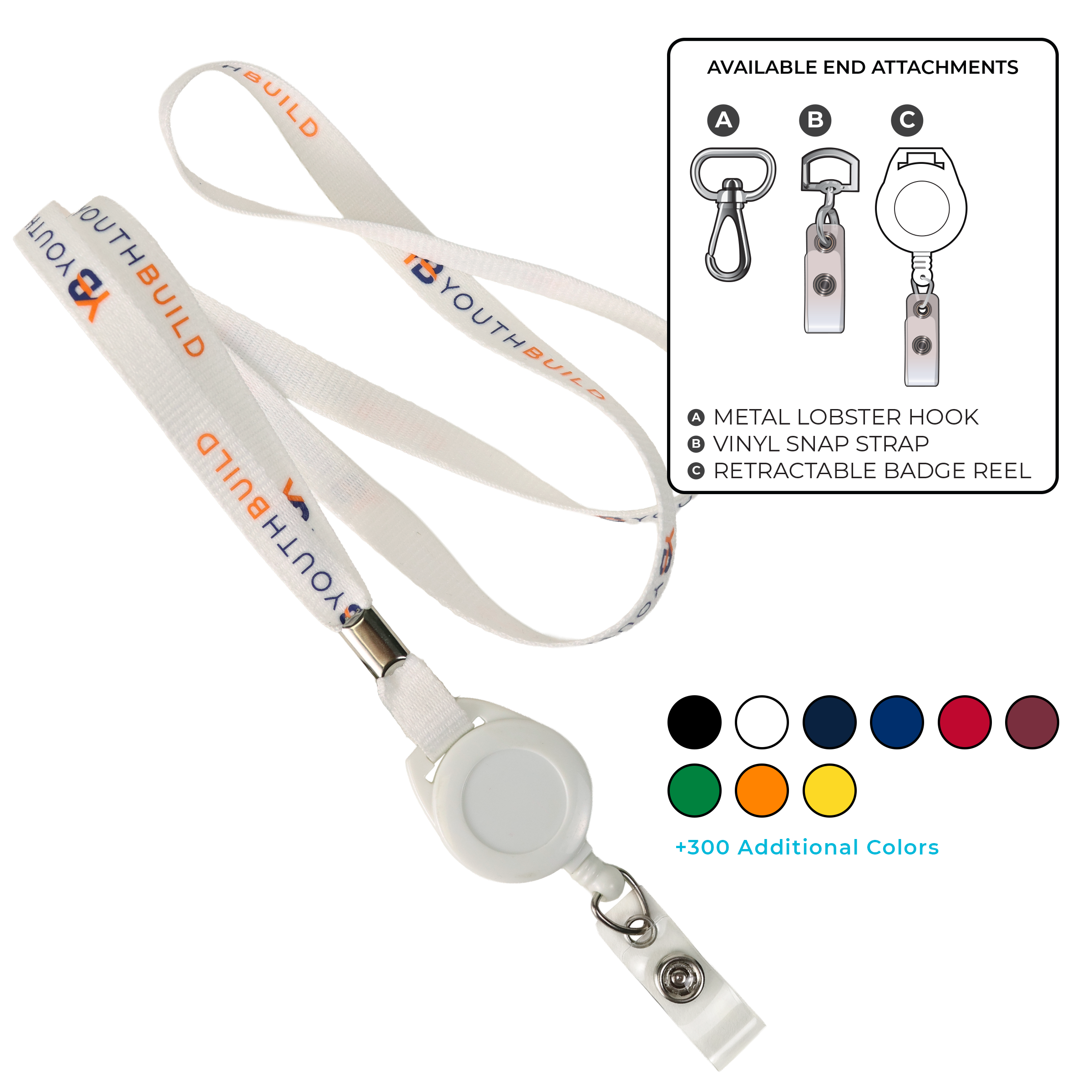 BH0011 | 3/8" MicroWeave Silkscreen Lanyards :: NON-STANDARD END ATTACHMENTS