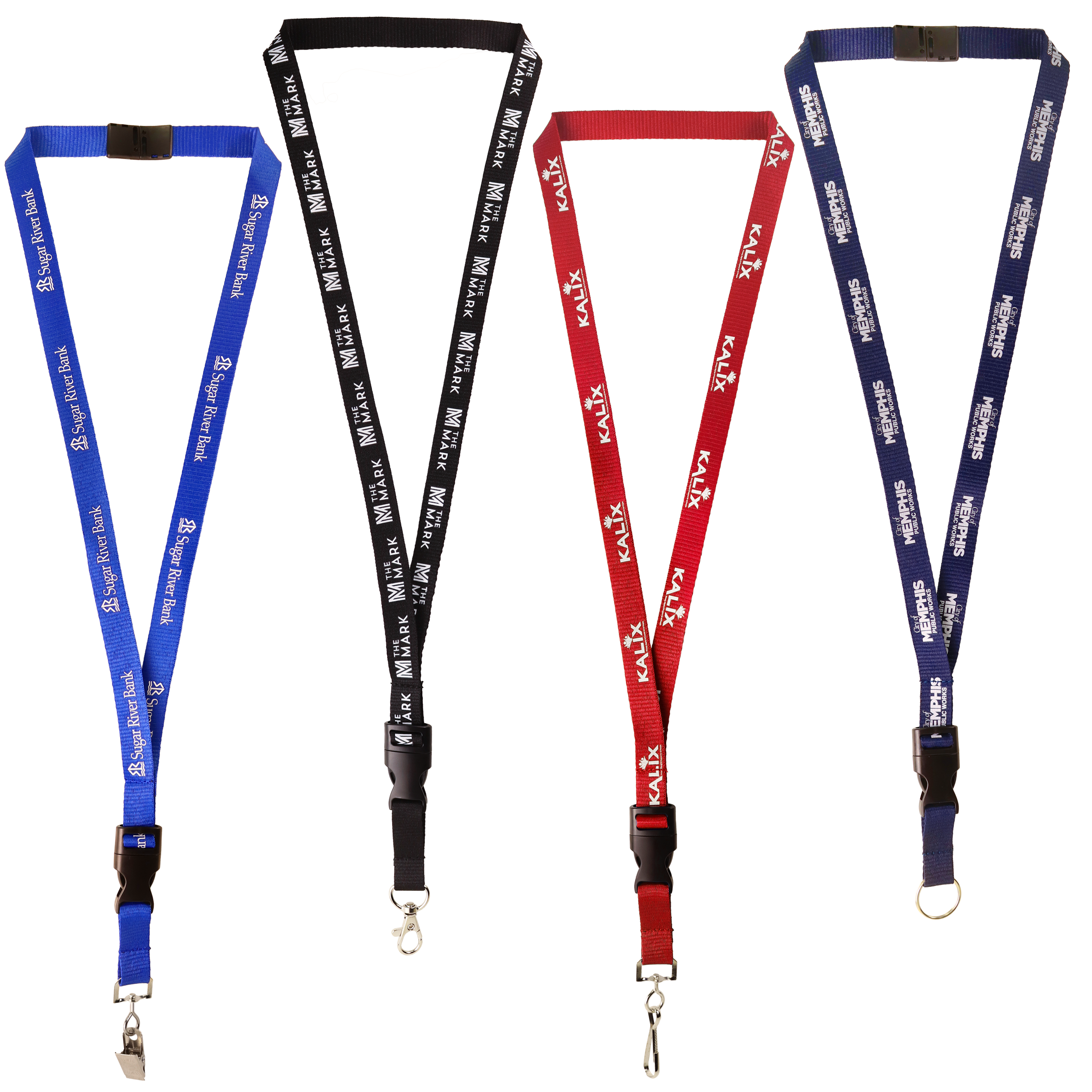BH0012 | 5/8" MicroWeave Silkscreen Lanyards :: DETACH BUCKLE WITH EXTENSION