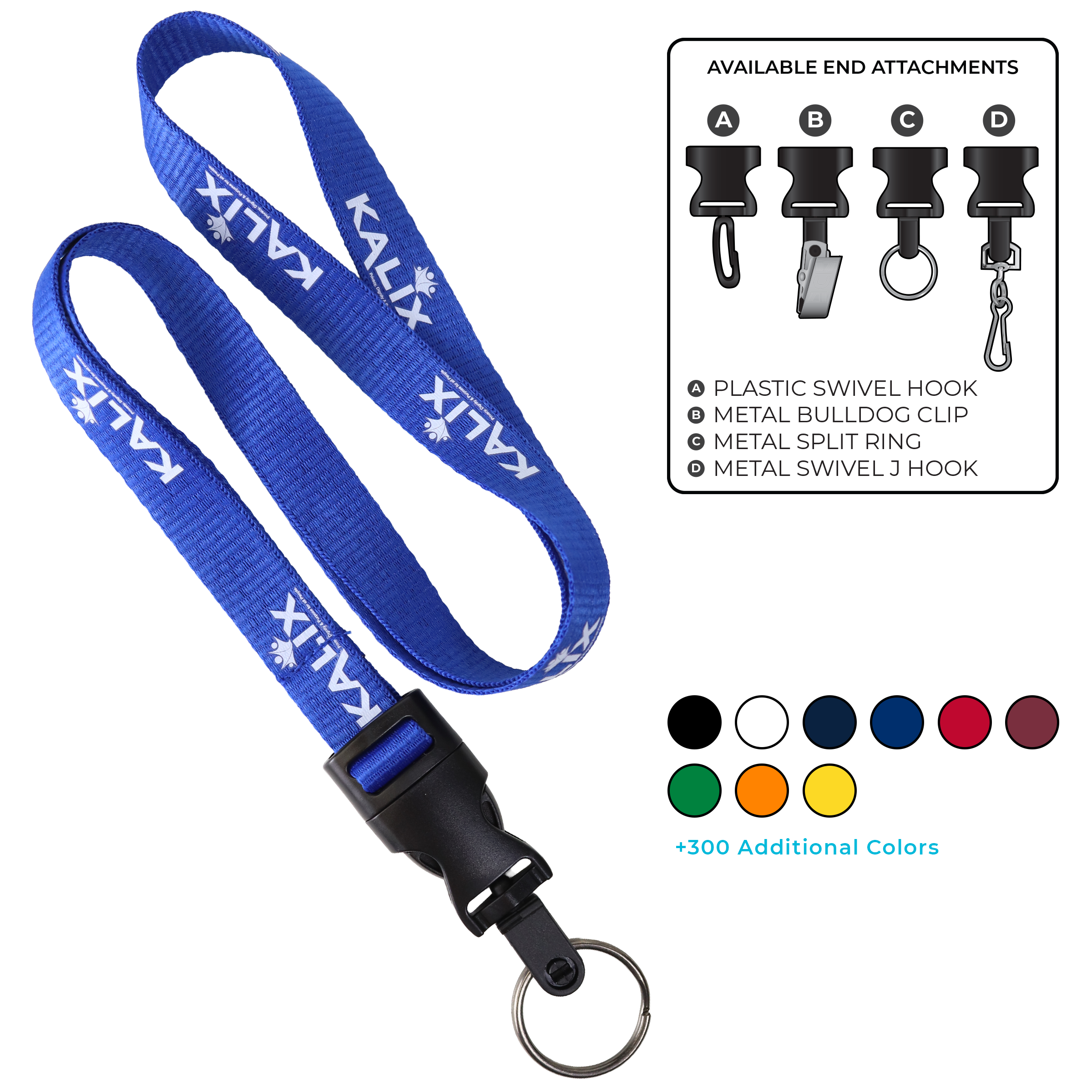 BH0012 | 5/8" MicroWeave Silkscreen Lanyards :: DETACH BUCKLE