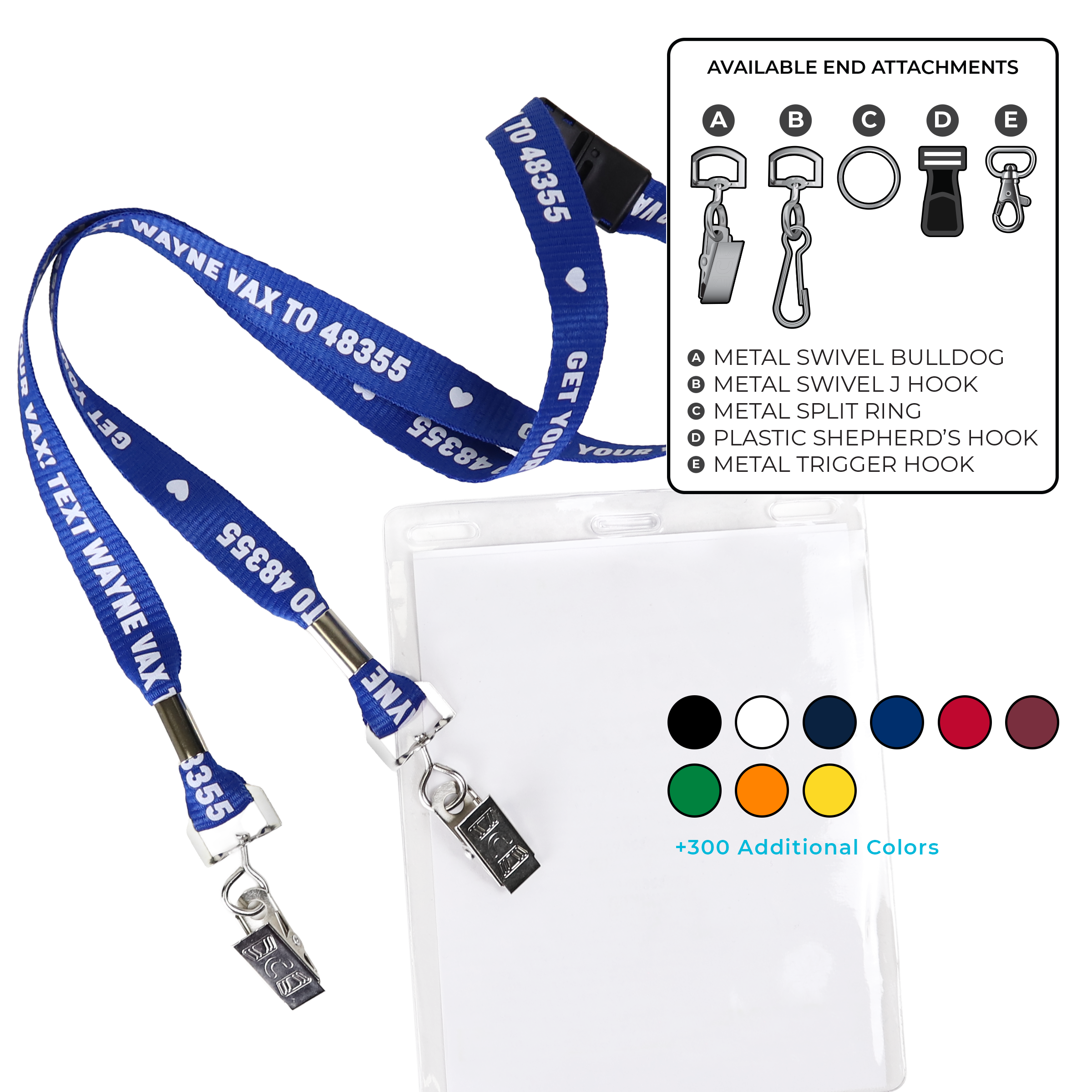 BH0012 | 5/8" MicroWeave Silkscreen Lanyards :: DOUBLE ENDED