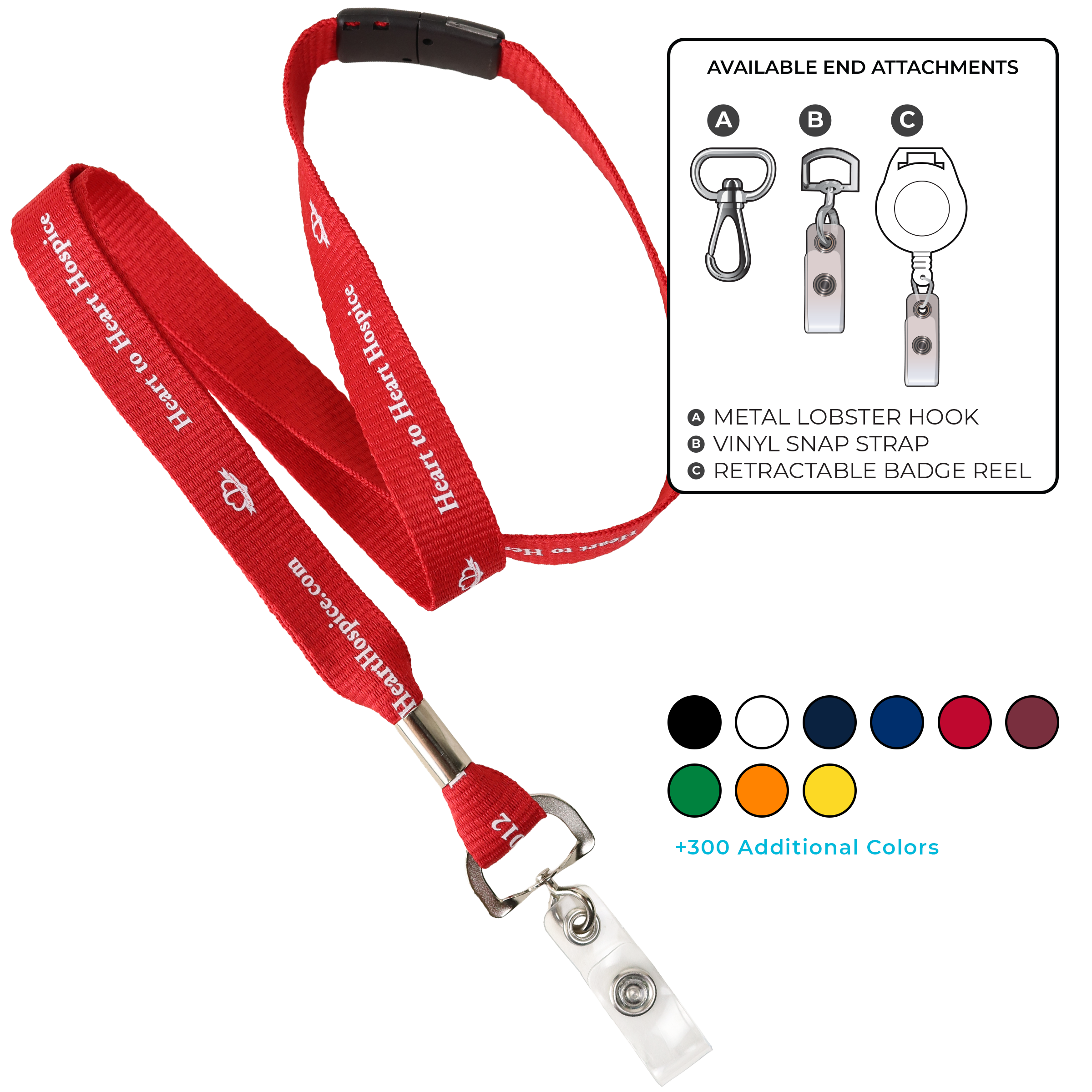 BH0012 | 5/8" MicroWeave Silkscreen Lanyards :: NON-STANDARD END ATTACHMENTS