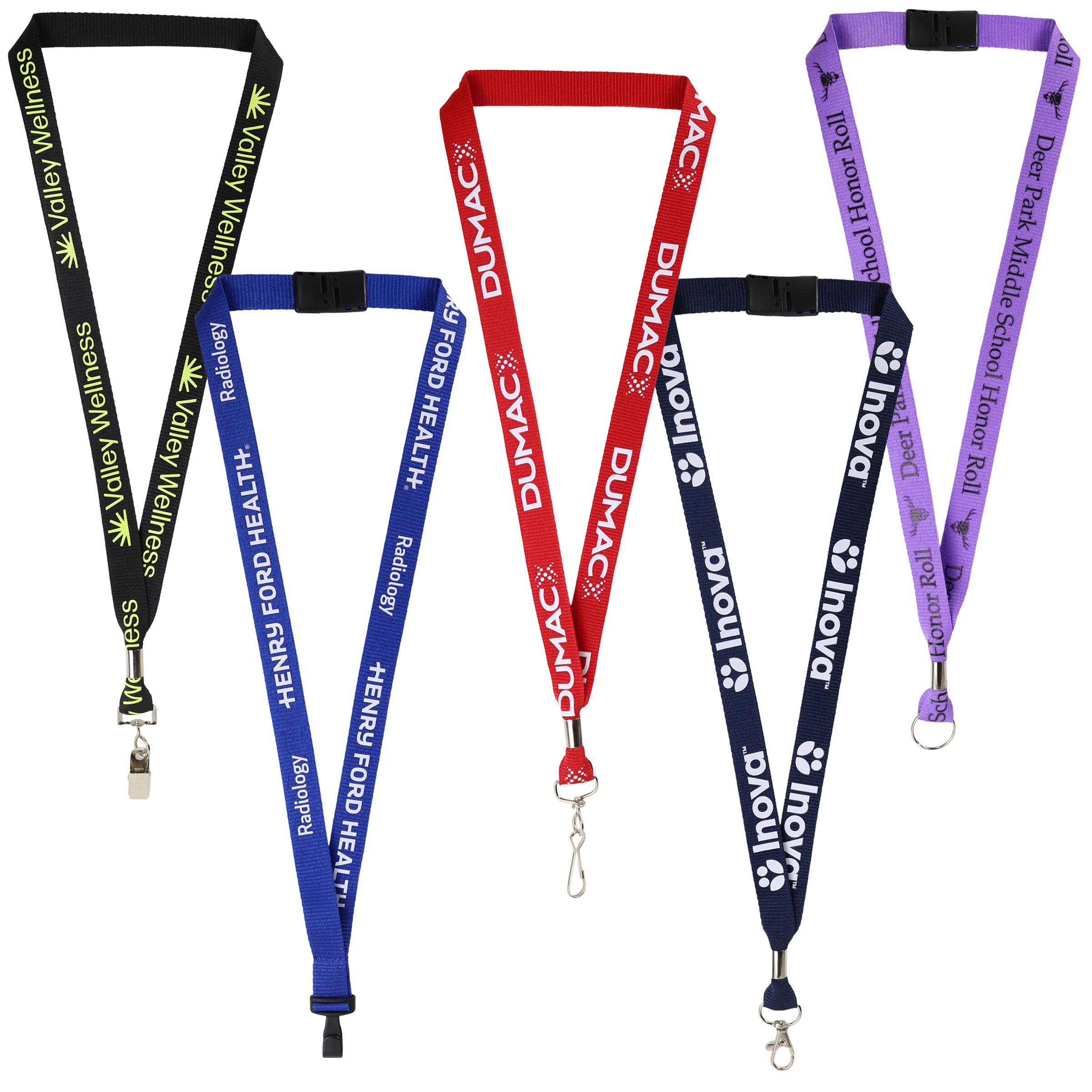 BH0013 | 3/4" MicroWeave Silkscreen Lanyards :: STANDARD END ATTACHMENTS