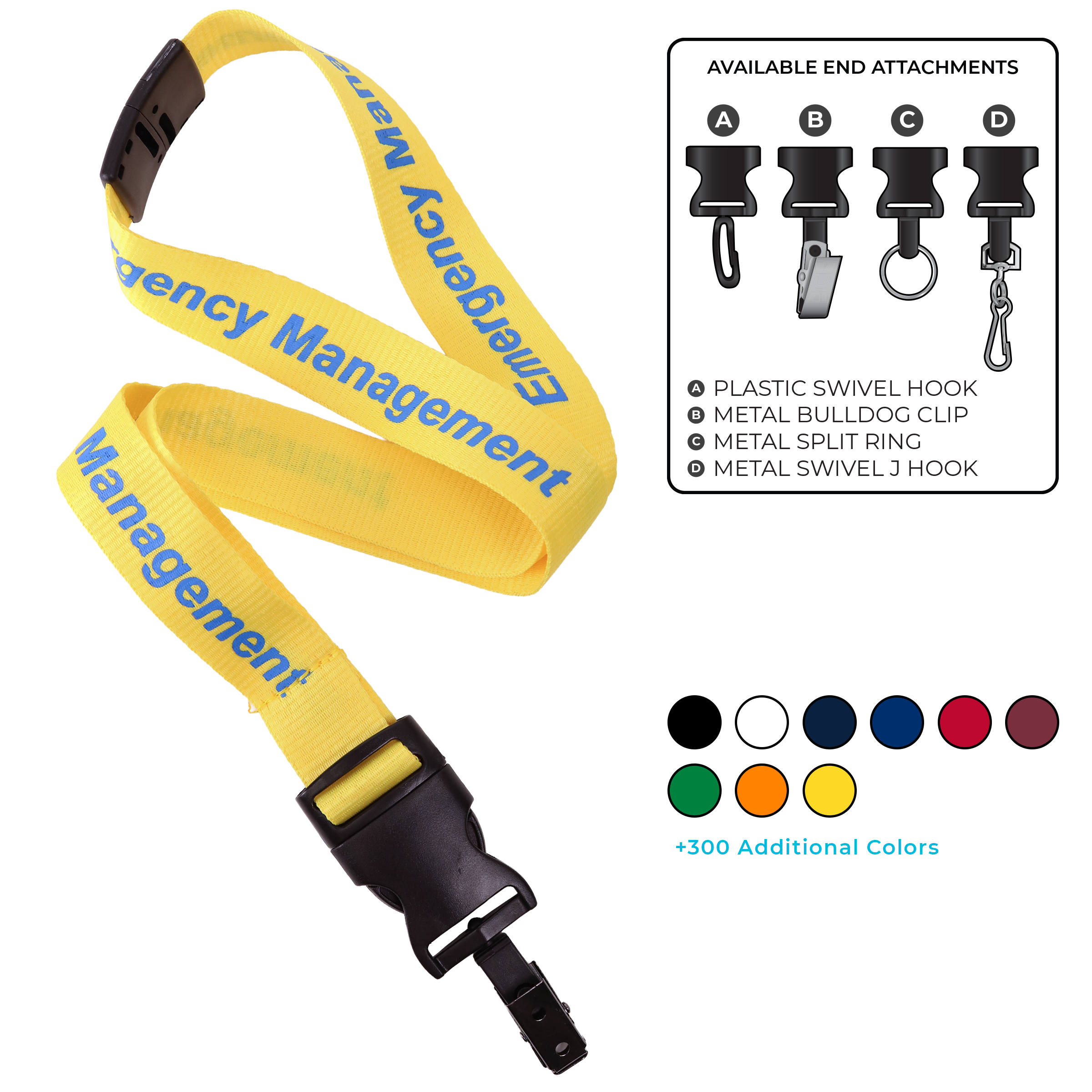 BH0014 | 1" MicroWeave Silkscreen Lanyards :: DETACH BUCKLE
