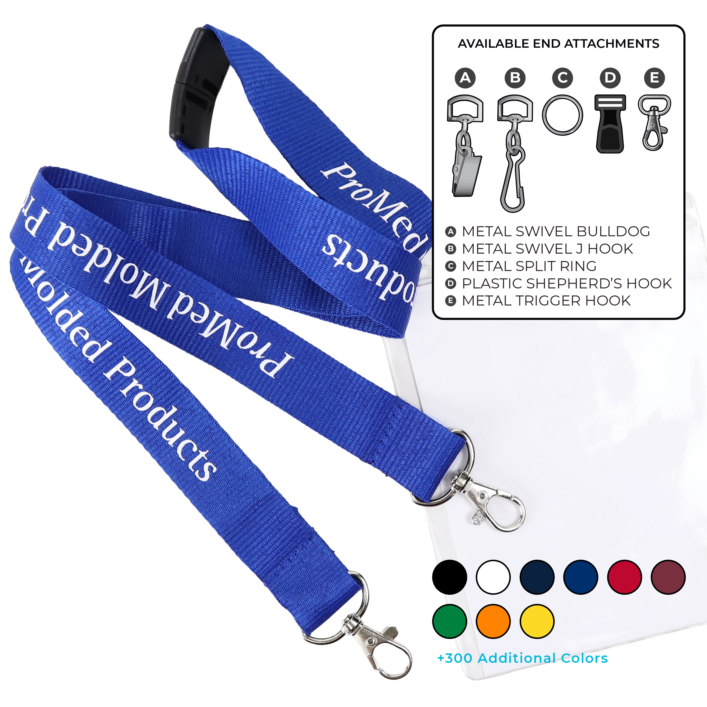 BH0014 | 1" MicroWeave Silkscreen Lanyards :: DOUBLE ENDED