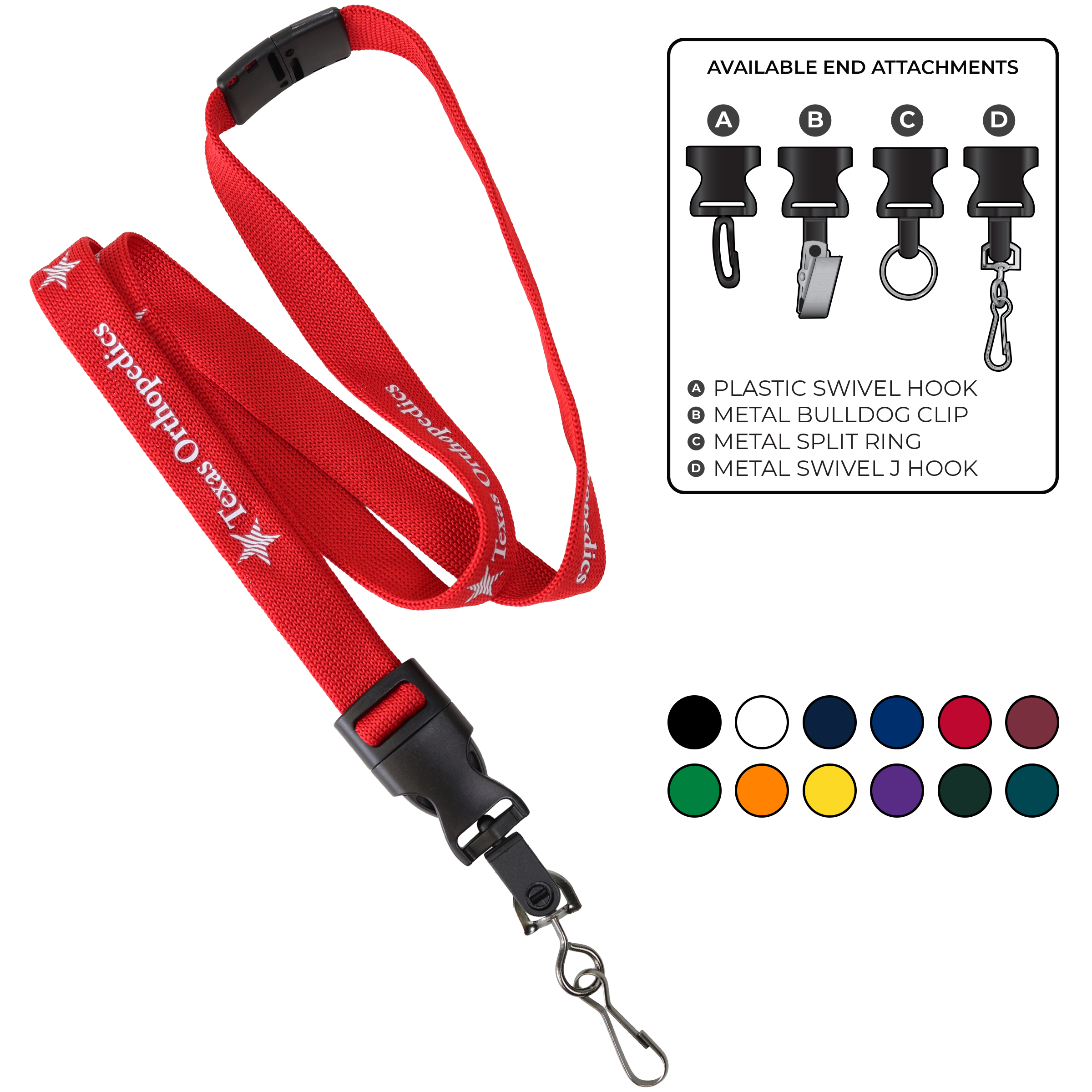 BH0015 | 5/8" OptiWeave Silkscreen Lanyard