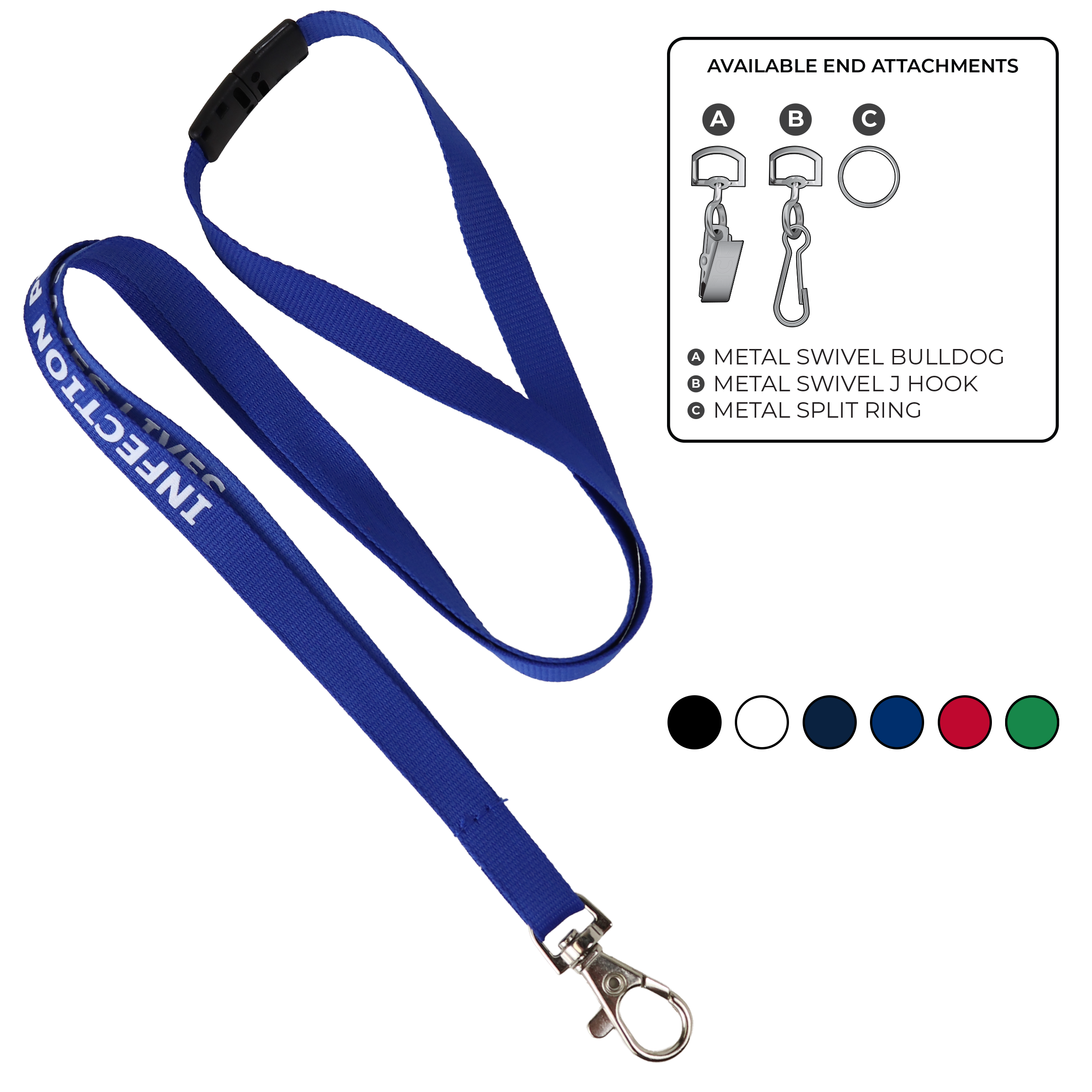 BH0017 | 3/8" EconoWeave Silkscreen Lanyards