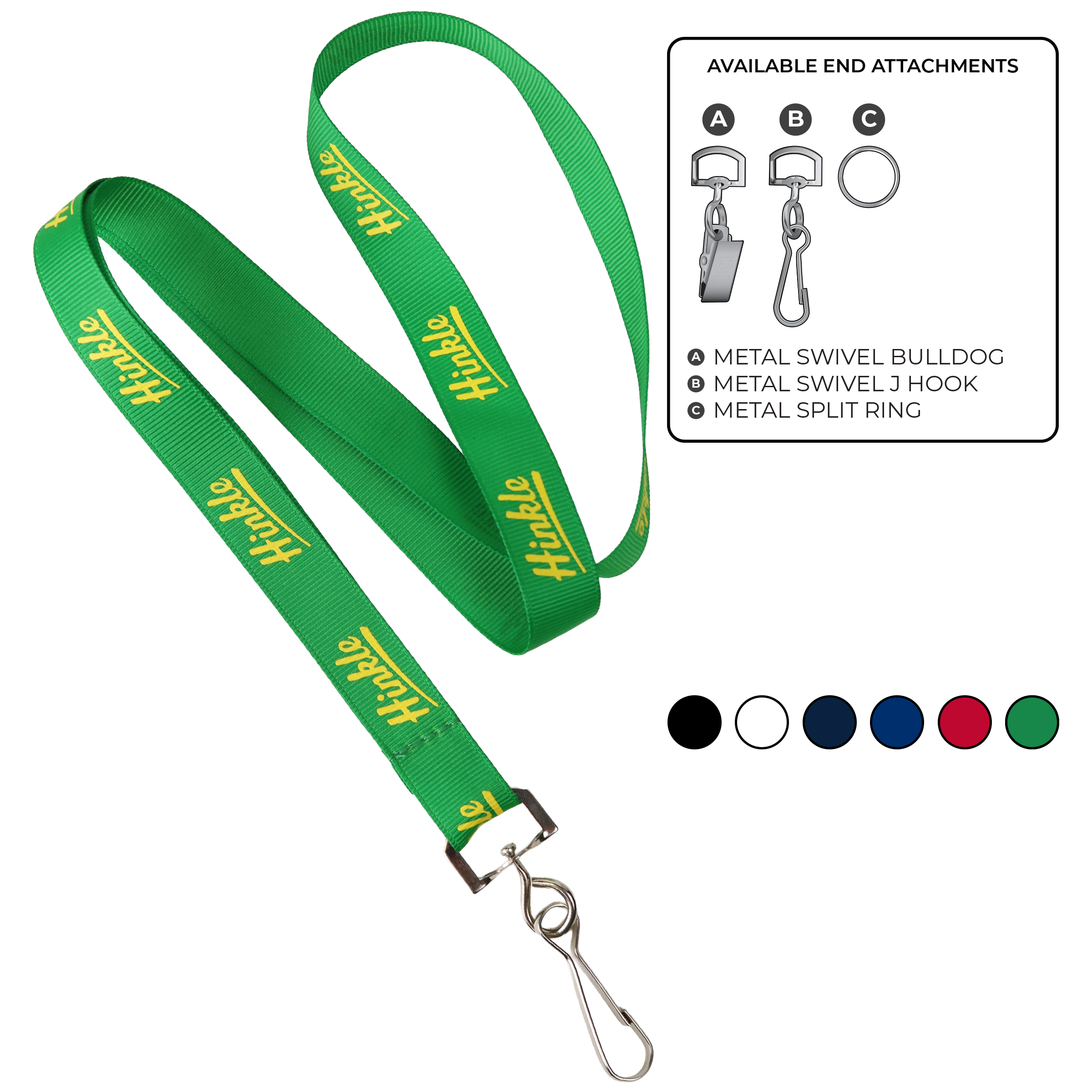 BH0018 | 5/8" EconoWeave Silkscreen Lanyards