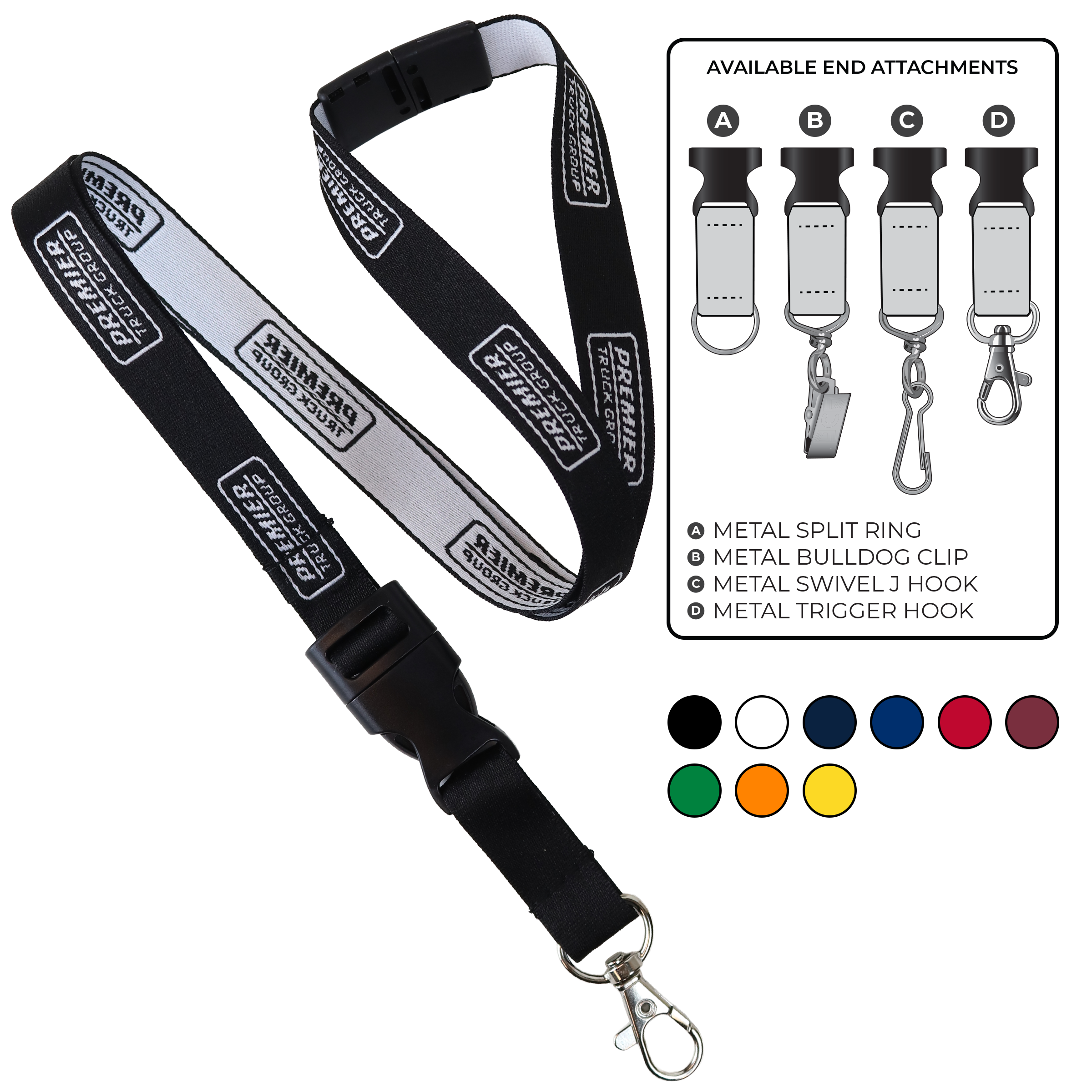 BH0022 | 5/8" Woven Lanyards :: DETACH BUCKLE WITH EXTENSION