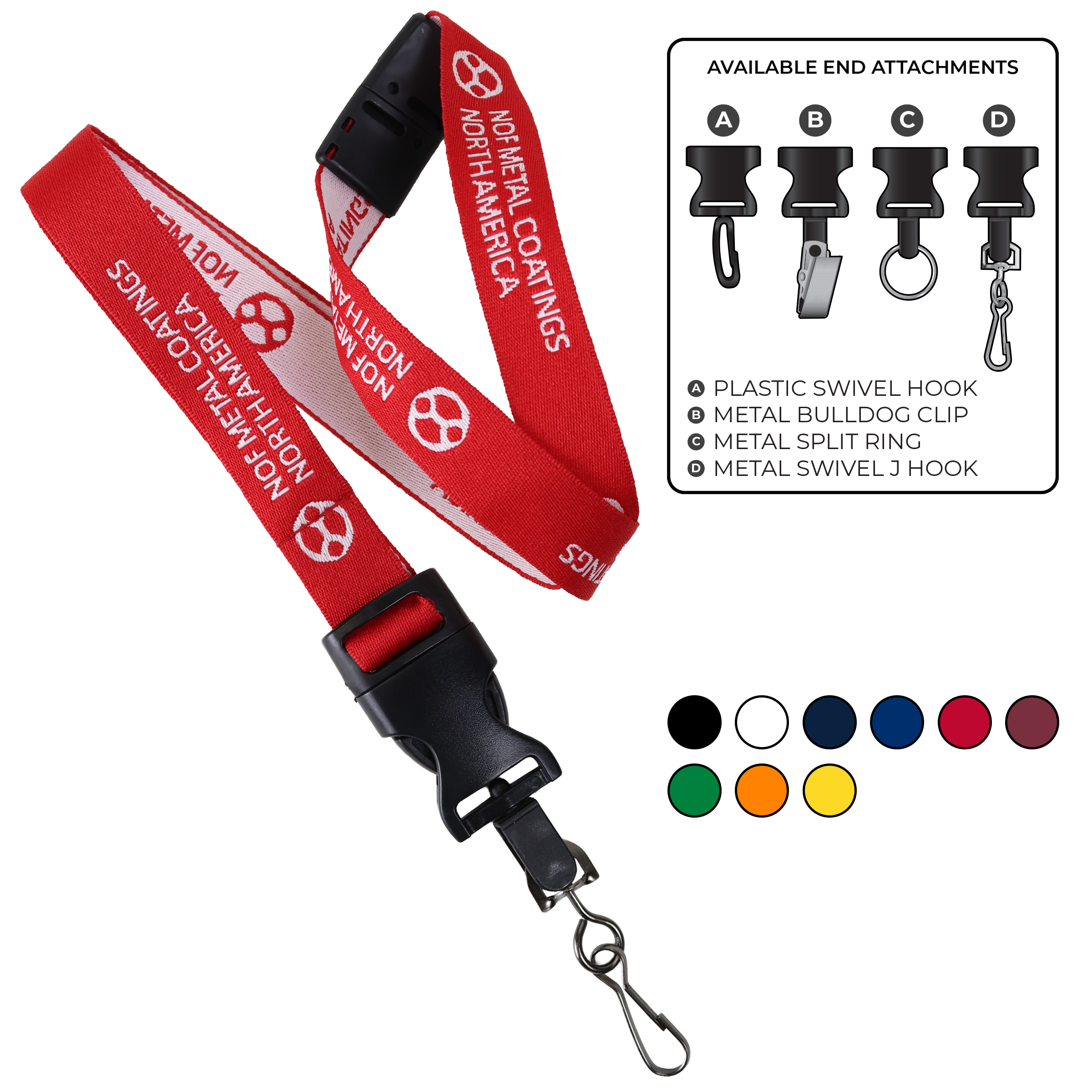 BH0023 | 3/4" Woven Lanyards :: DETACH BUCKLE