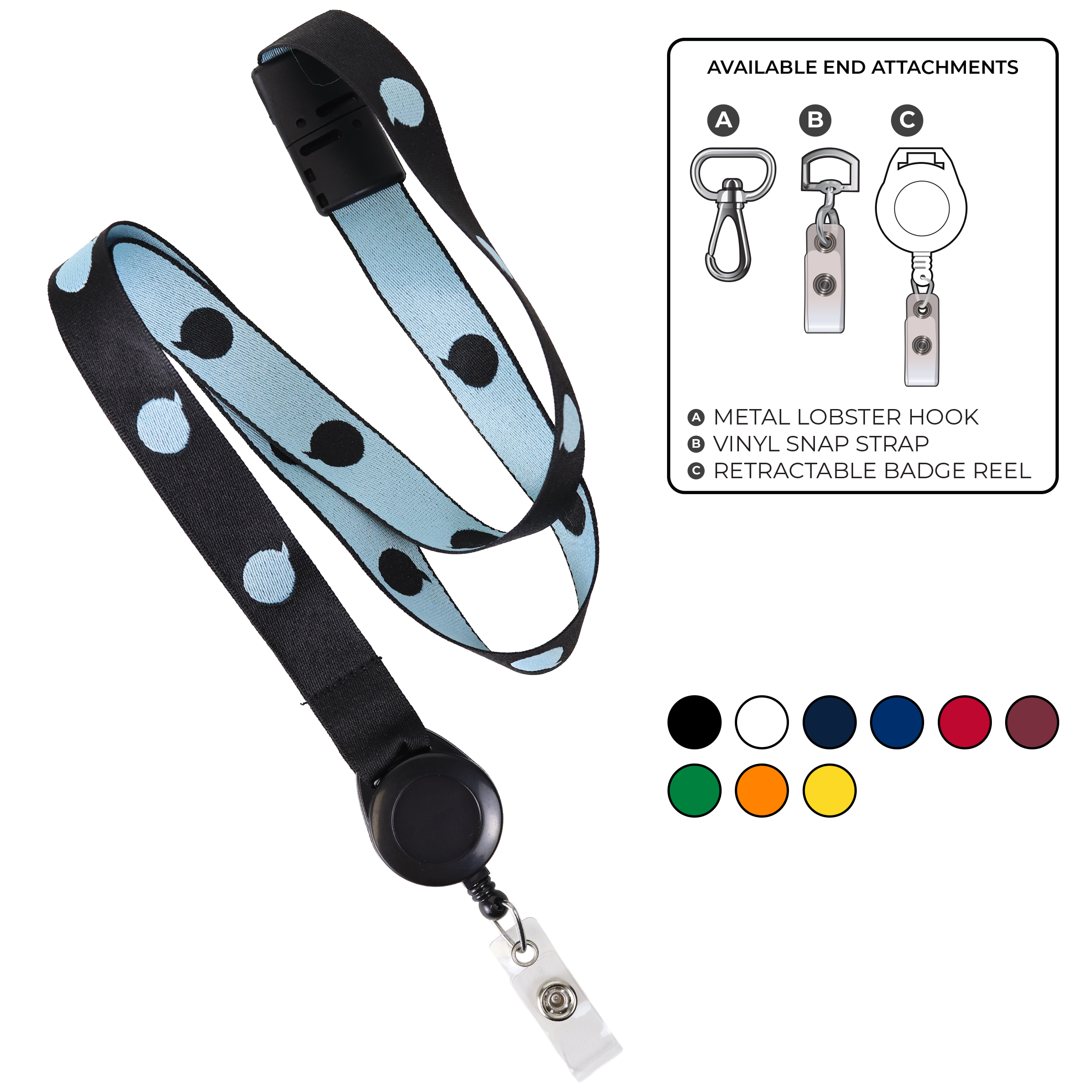 BH0023 | 3/4" Woven Lanyards :: NON-STANDARD END ATTACHMENTS