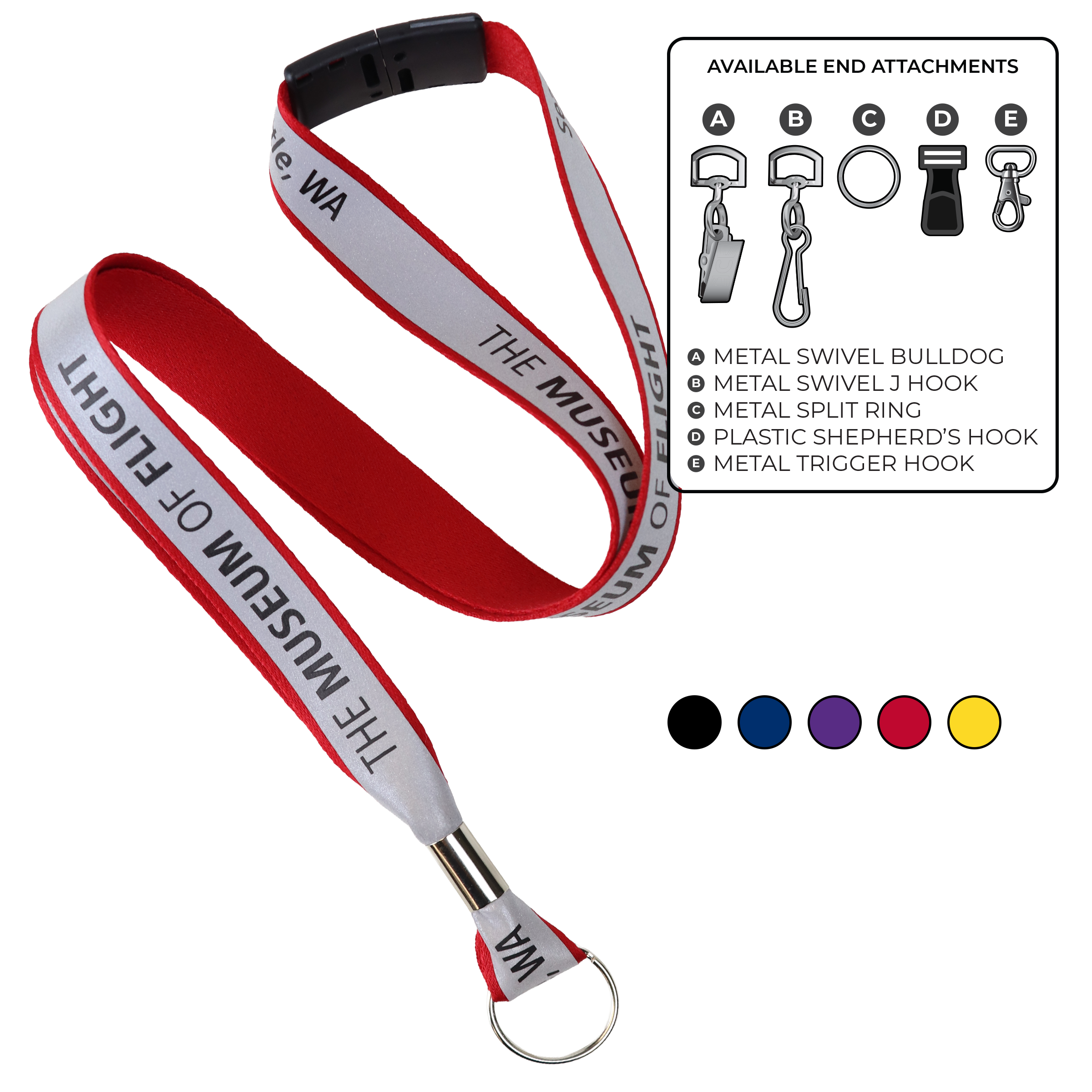 BH0027 | 3/4" Reflective Silkscreen Lanyard